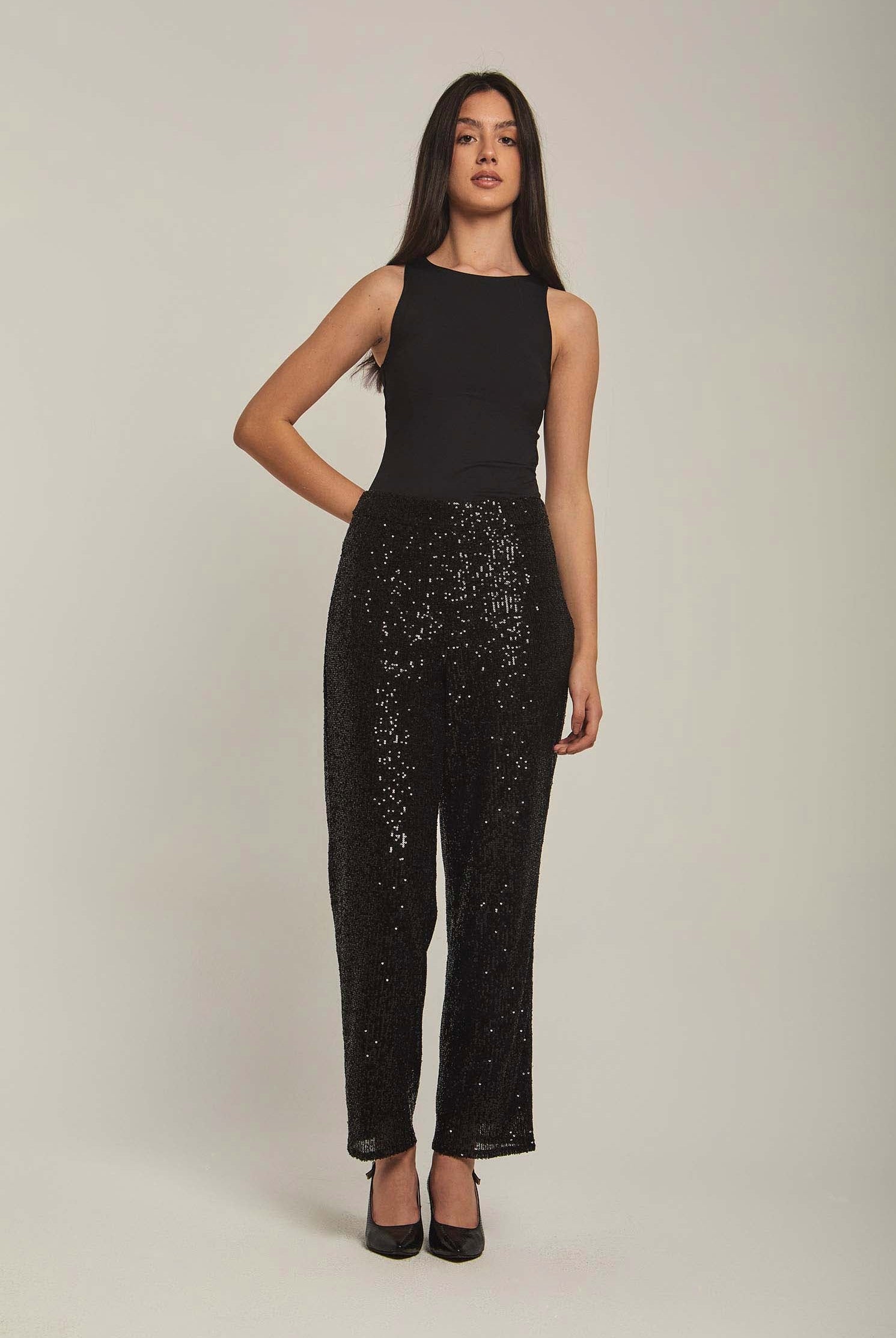 داليدرس بنطال نسائي بترتر أسود