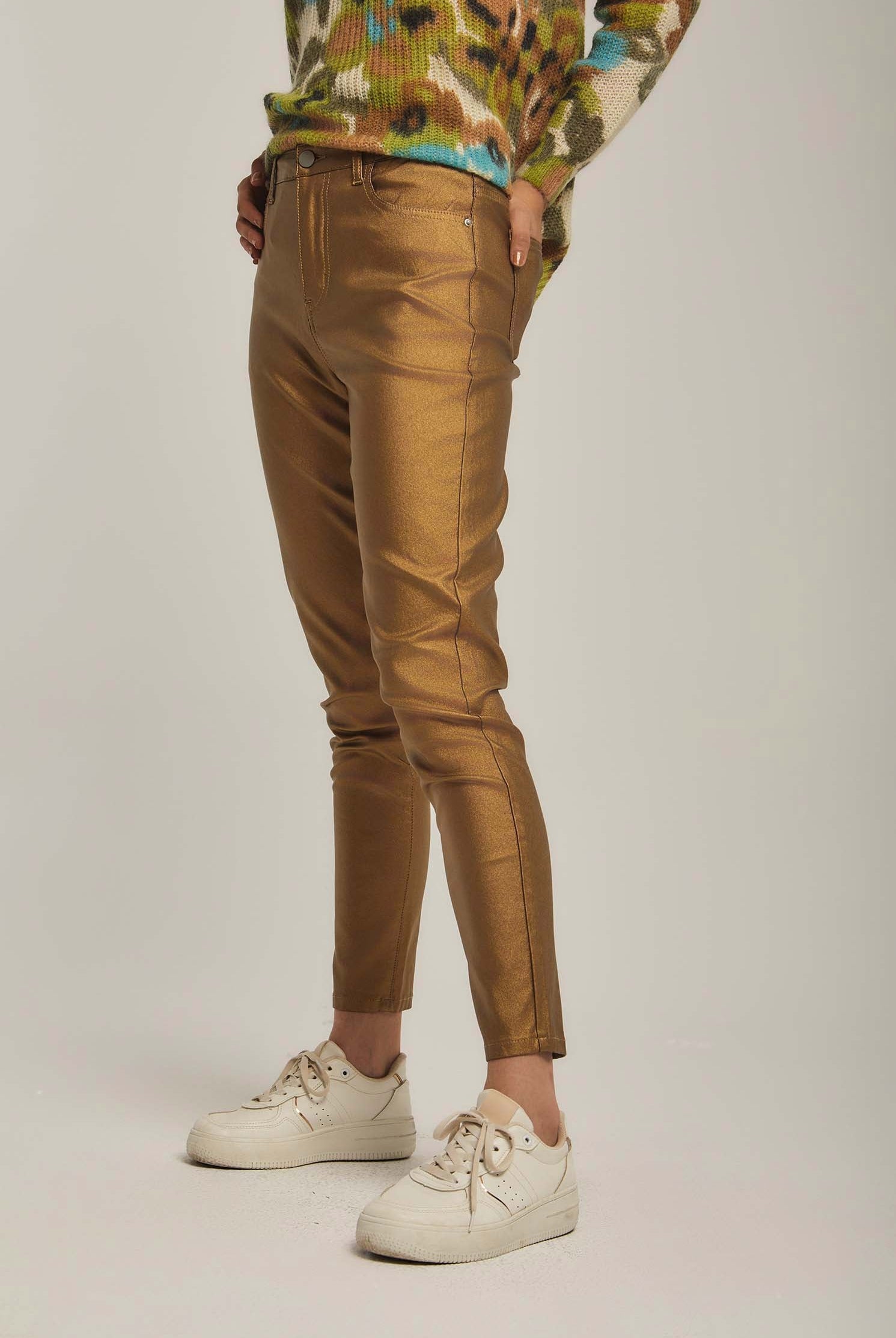 داليدرس بنطال نسائي ذهبي لامع ذهب