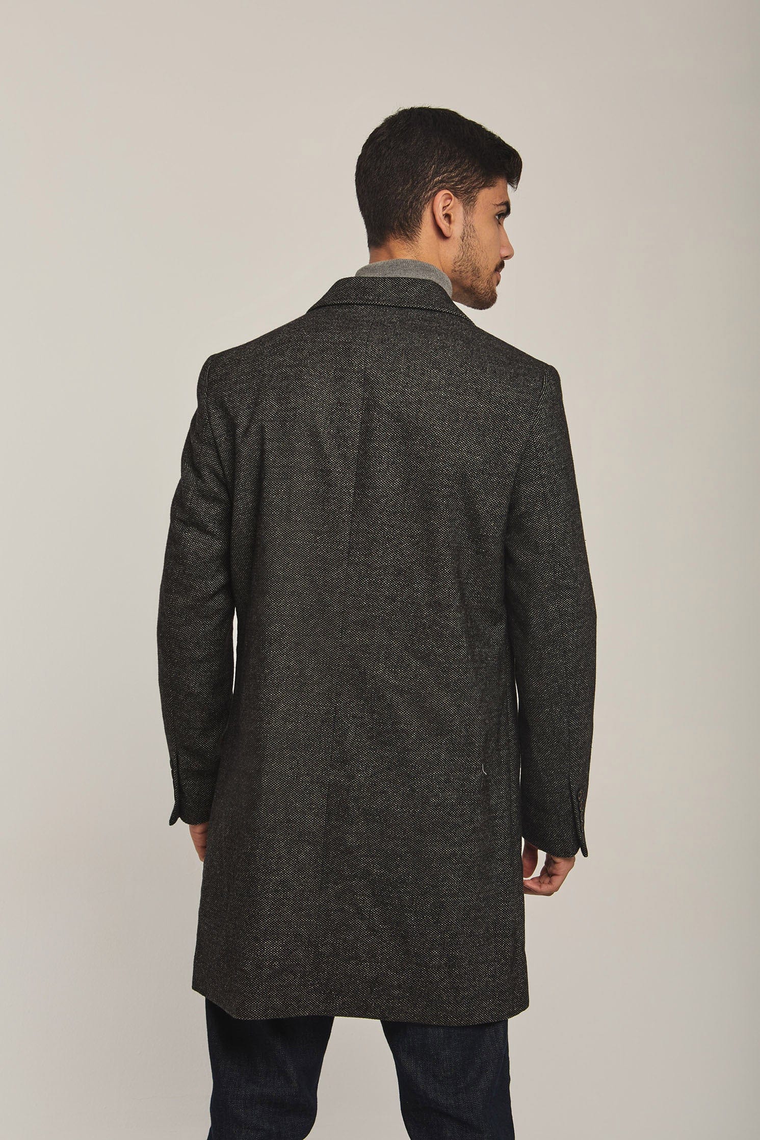 داليدرس بالطو رجالي طويل سادة أسود