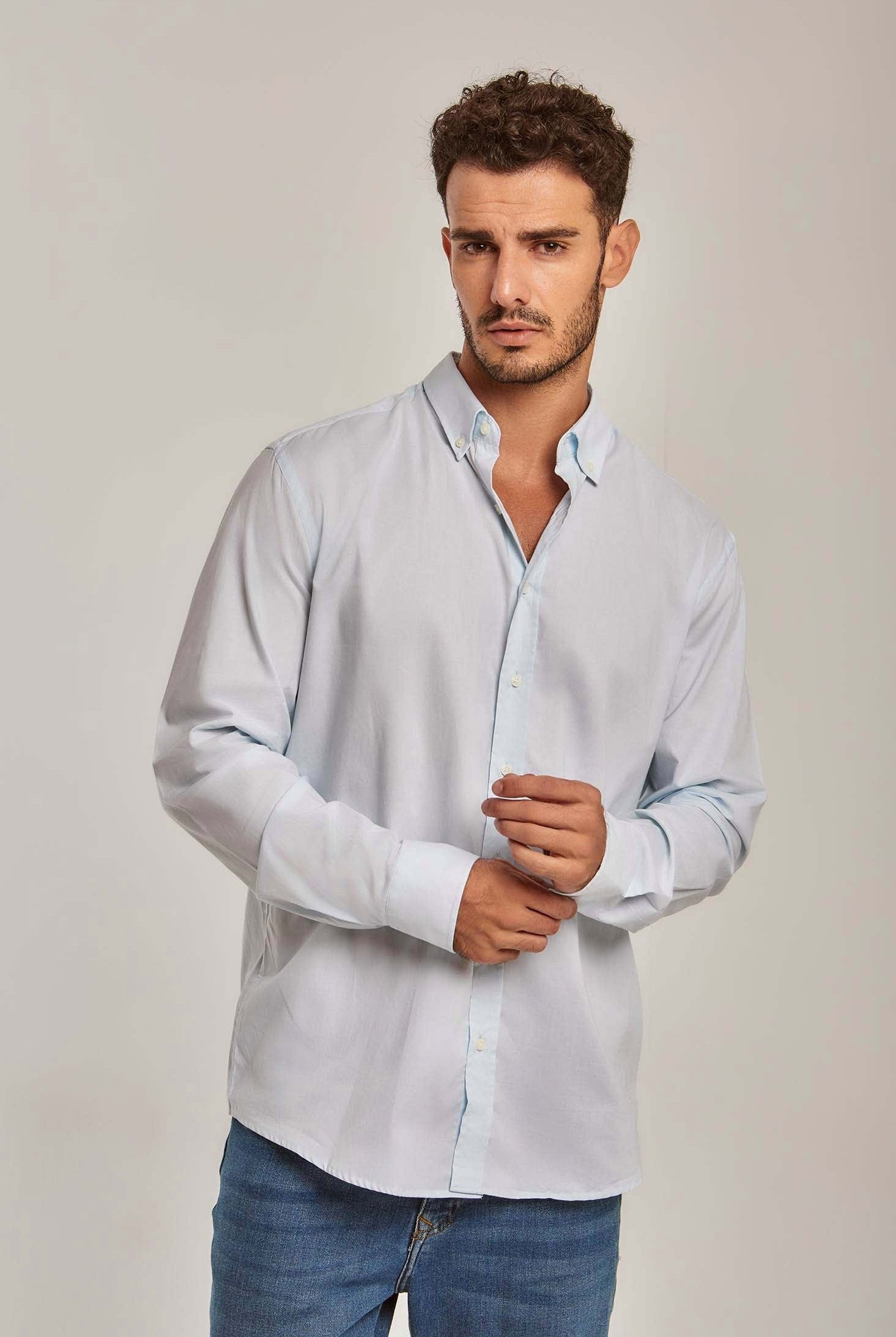 داليدرس قميص رجالي سادة ابيض