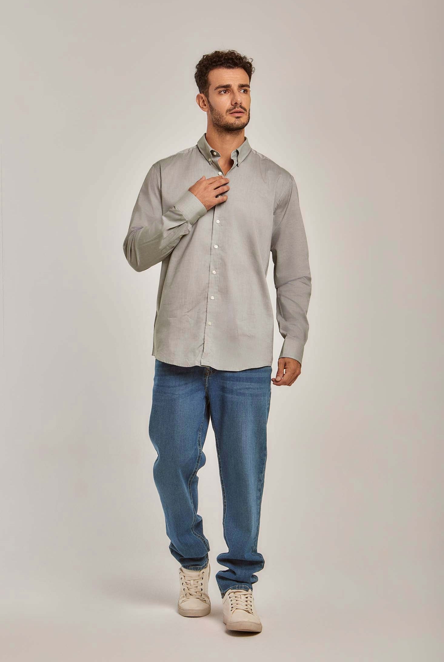 داليدرس قميص رجالي سادة ابيض