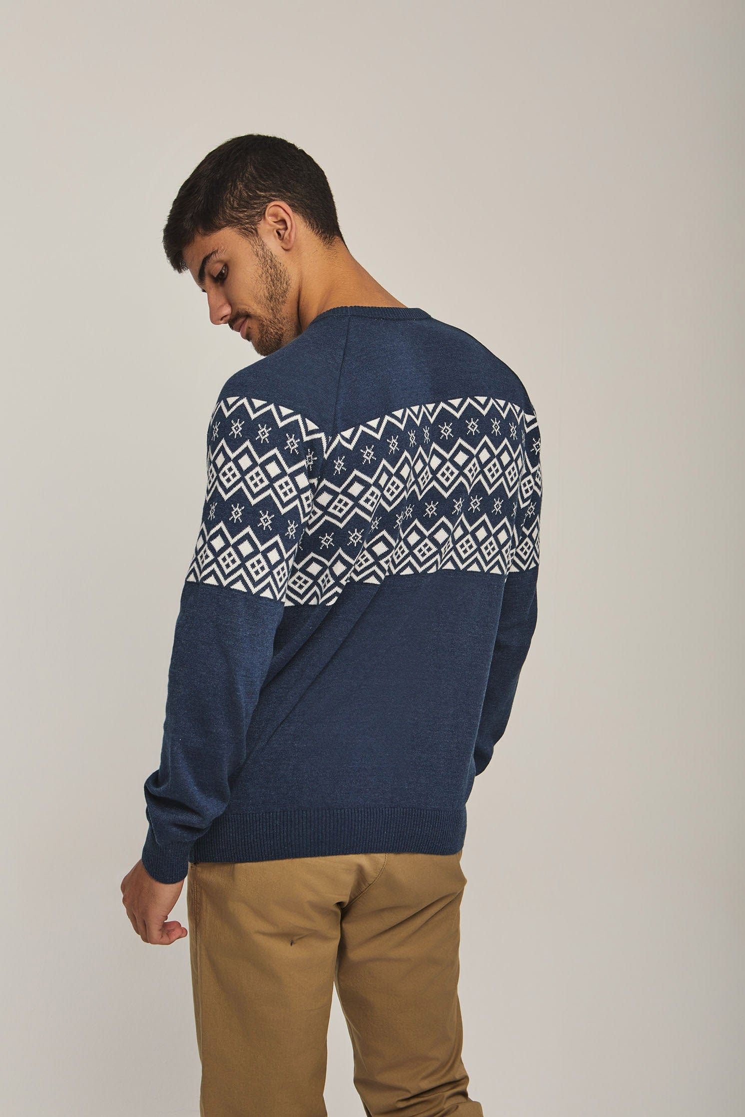 داليدرس بلوفر رجالي منقوش أزرق جينز