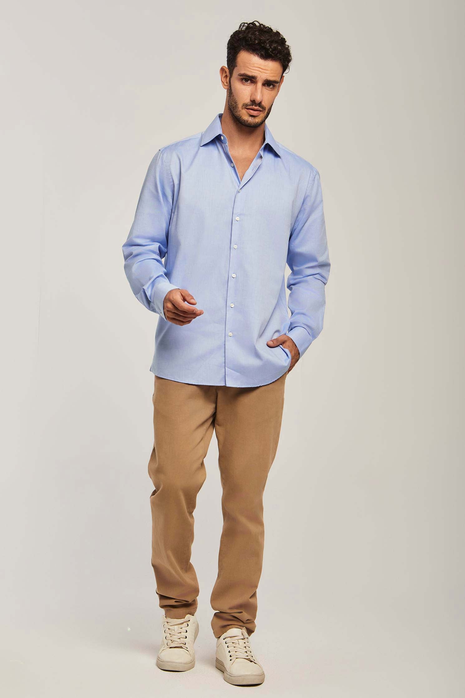 داليدرس قميص رجالي سادة أبيض