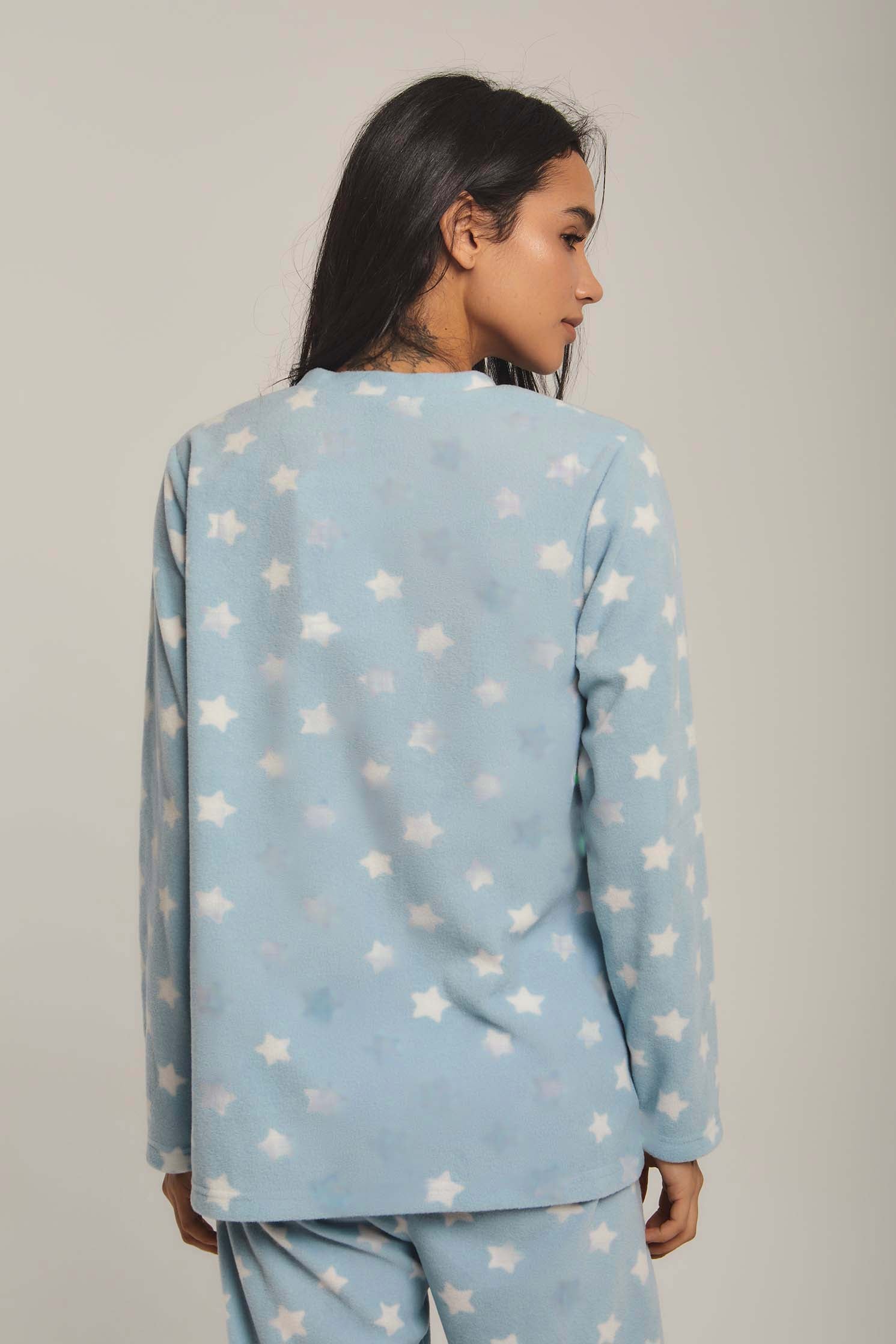 داليدرس بيجامة نسائية بنمط نجوم أزرق فاتح