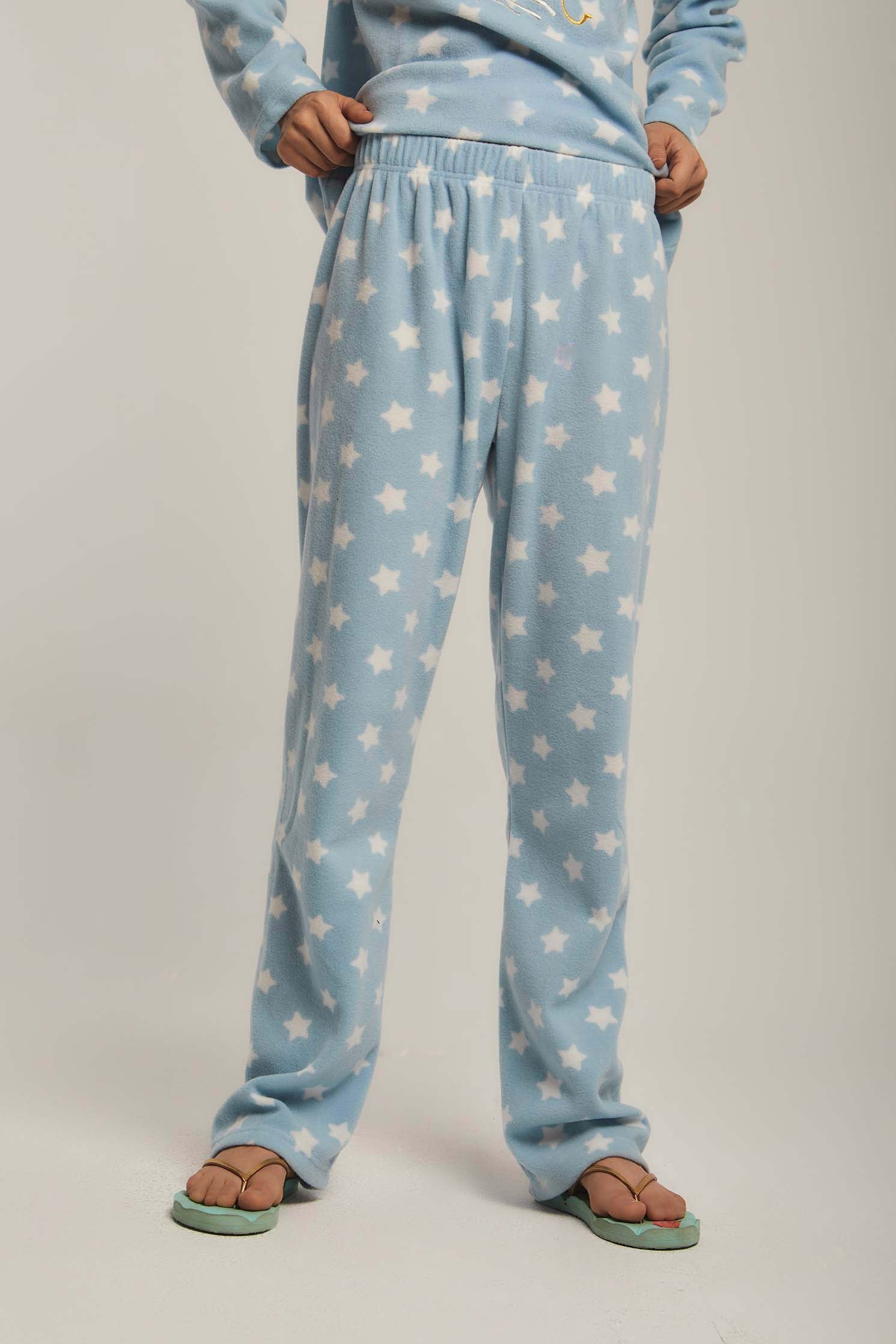 داليدرس بيجامة نسائية بنمط نجوم أزرق فاتح