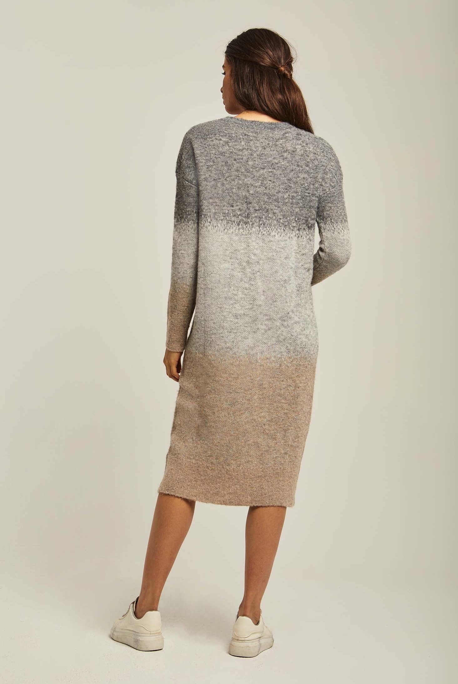 داليدرس فستان نسائي 3/4 الوان مدرجة برتقالي محترق