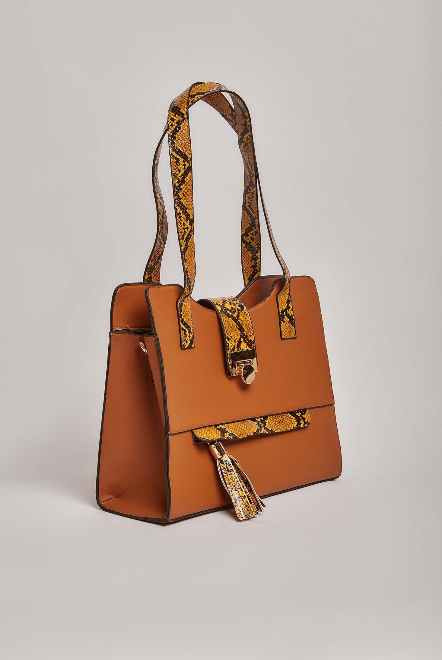 داليدرس شنطة نسائي جلد بنقش جلد ثعبان عاليد جملي