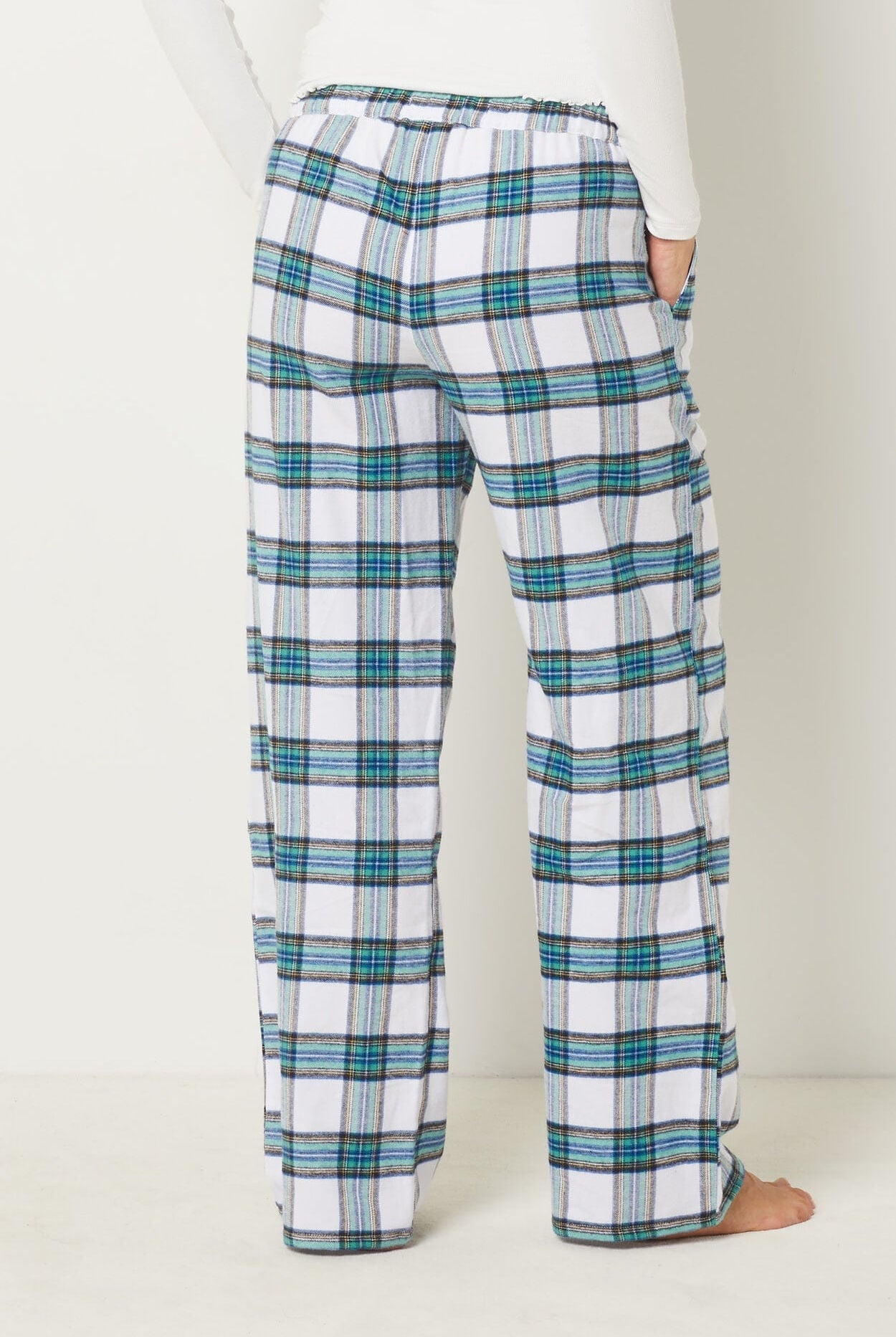 اتام بنطلون كاروهات واسع نسائي بيج فاتح