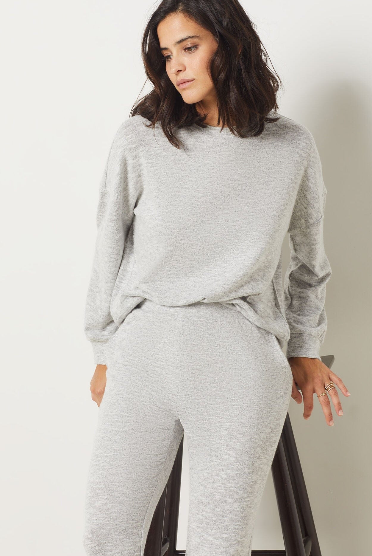 اتام بنطلون سادة نسائي طويل رمادي