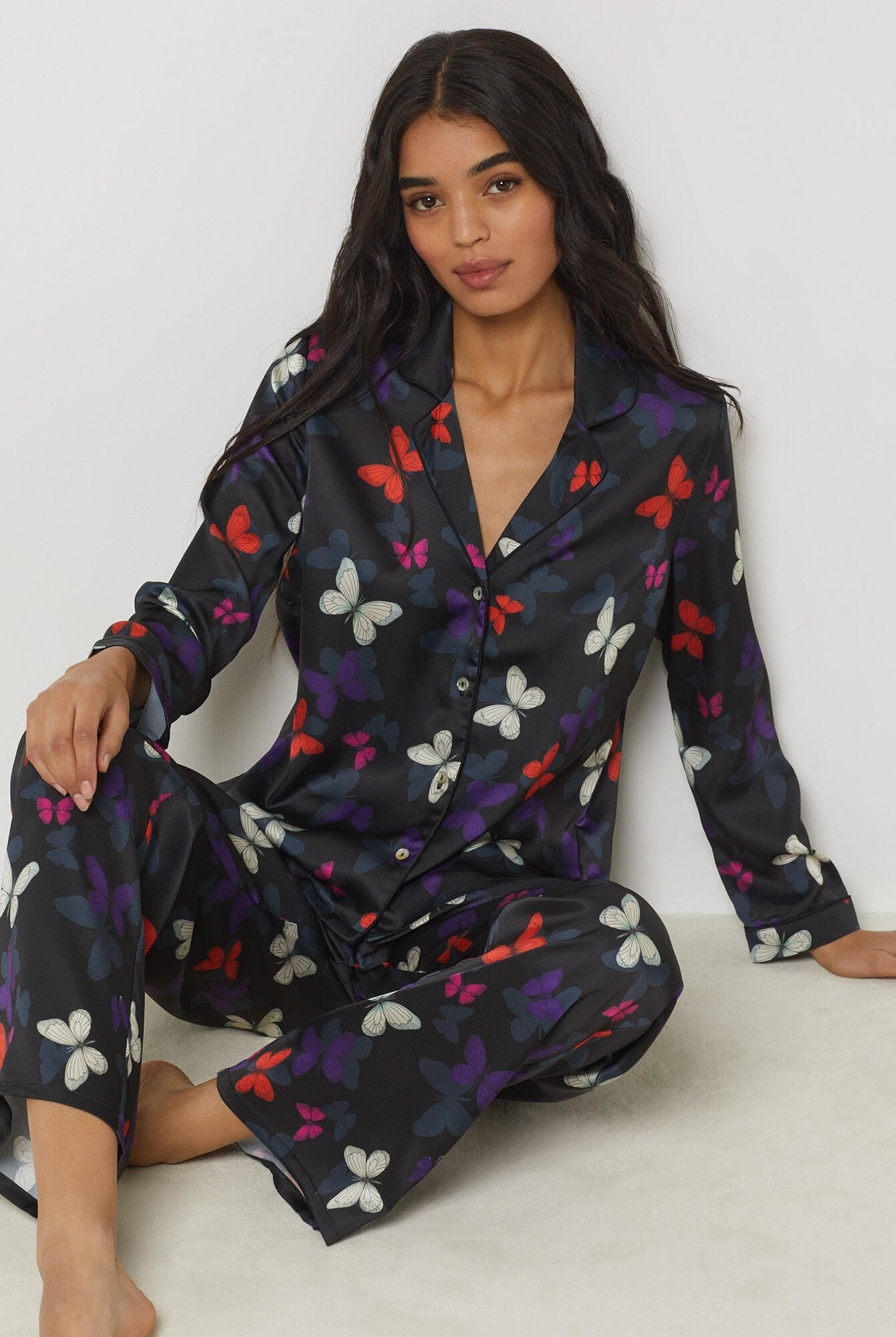 اتام بنطال بيجامة مشجر نسائي متعدد الألوان