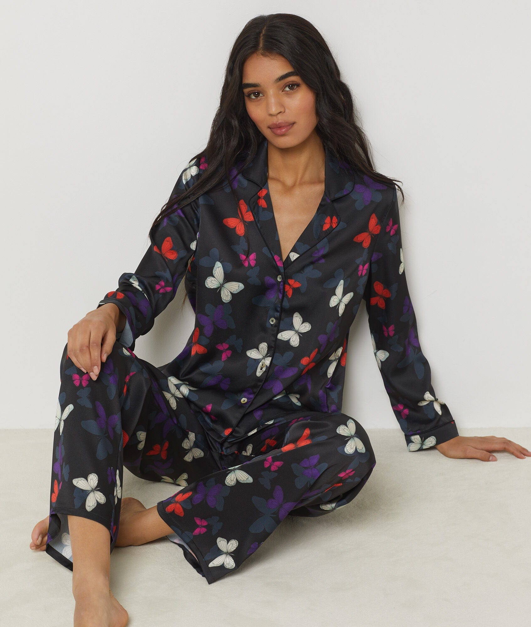 اتام بنطال بيجامة مشجر نسائي متعدد الألوان