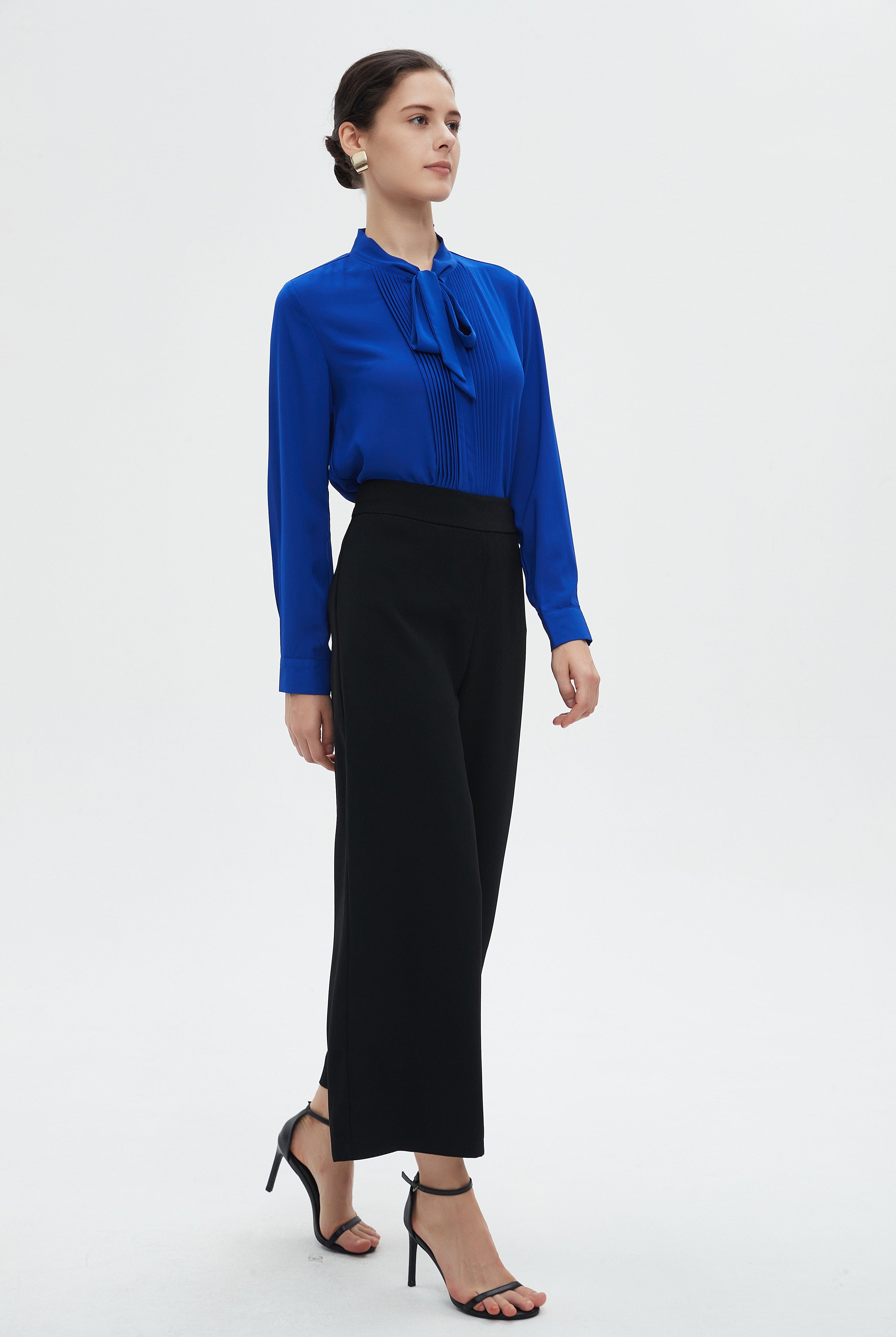 ميكا بنطلون طويل نسائي سادة برجل واسعة