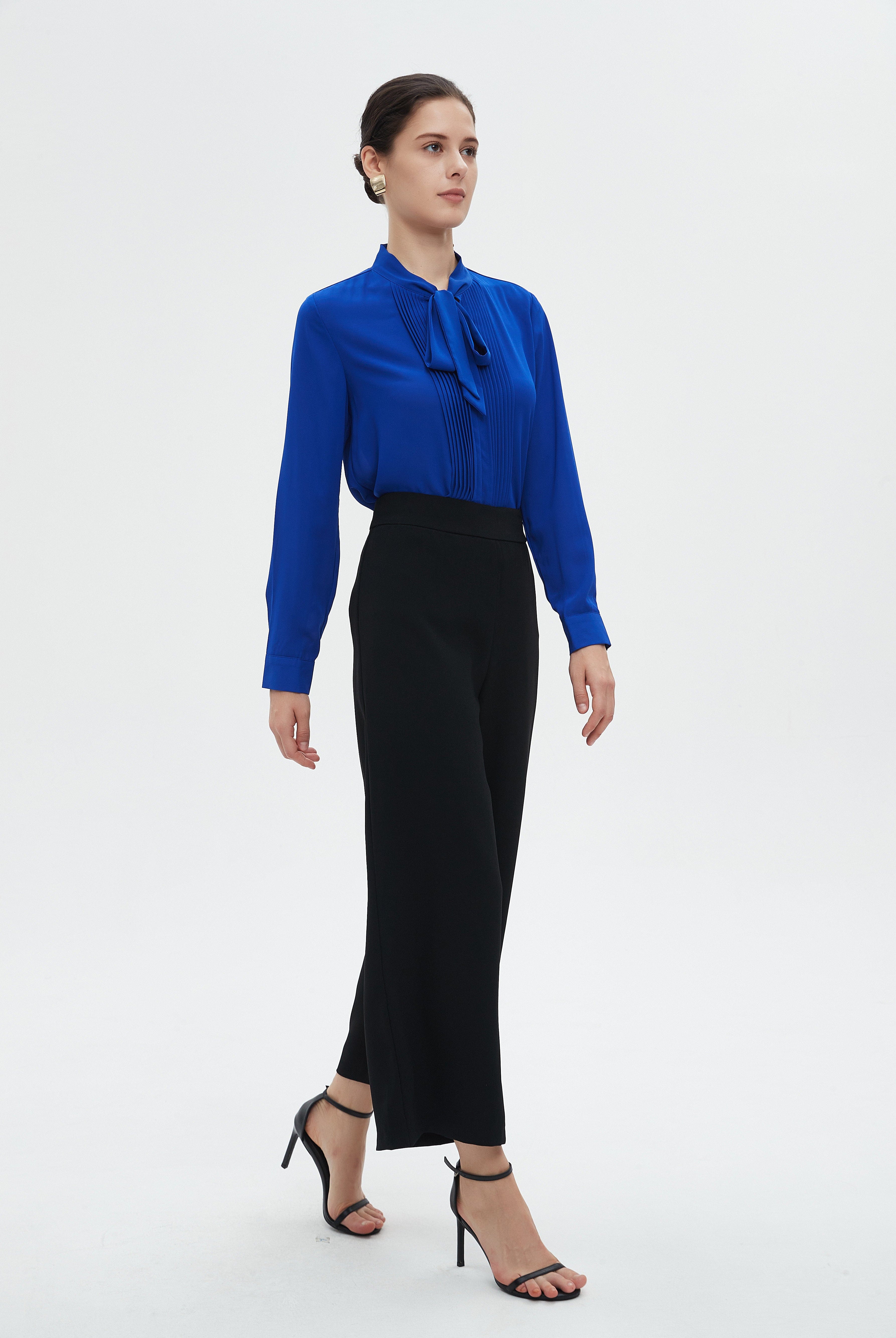 ميكا بنطلون طويل نسائي سادة برجل واسعة