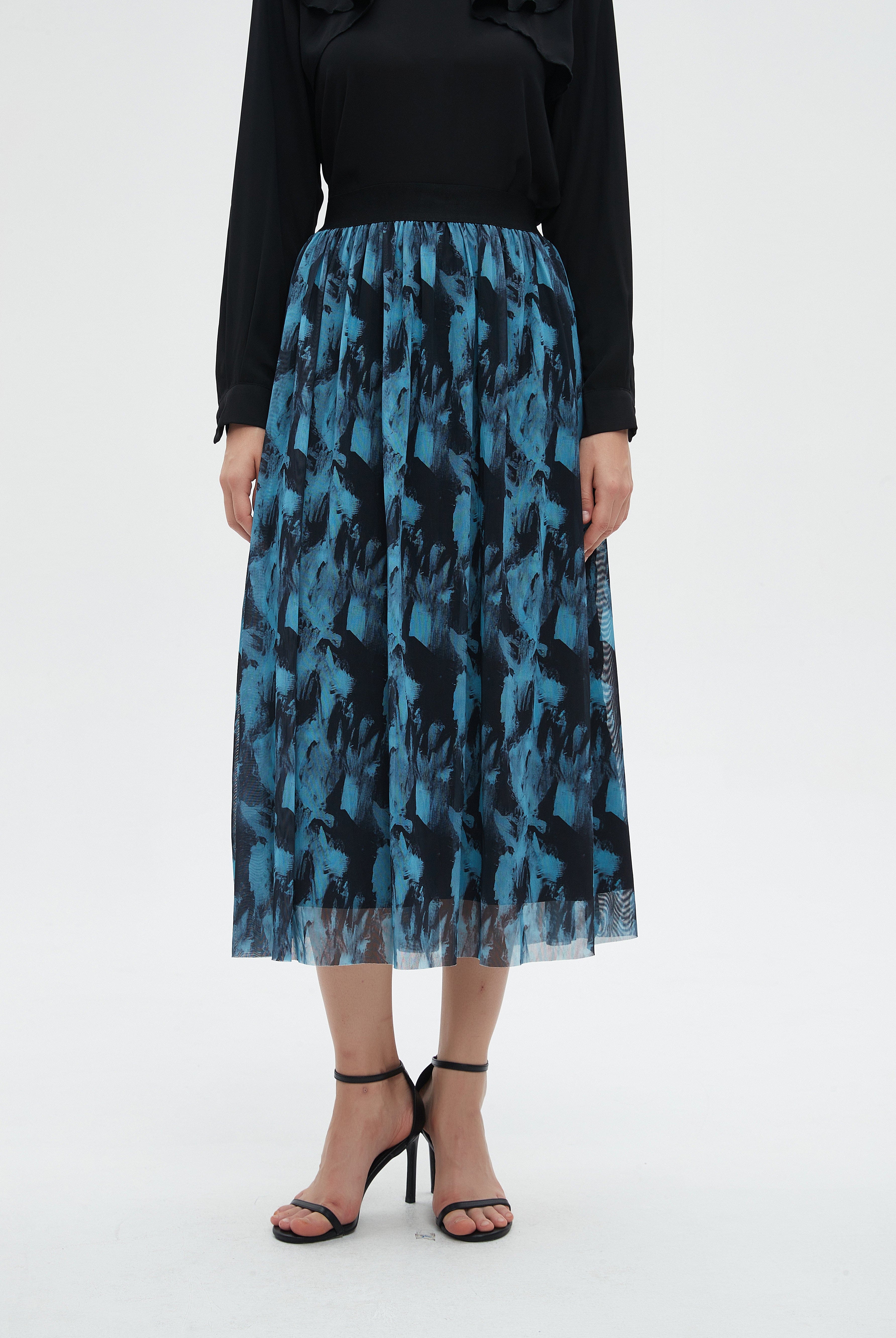 ميكا تنورة نسائية ميدي مشجرة