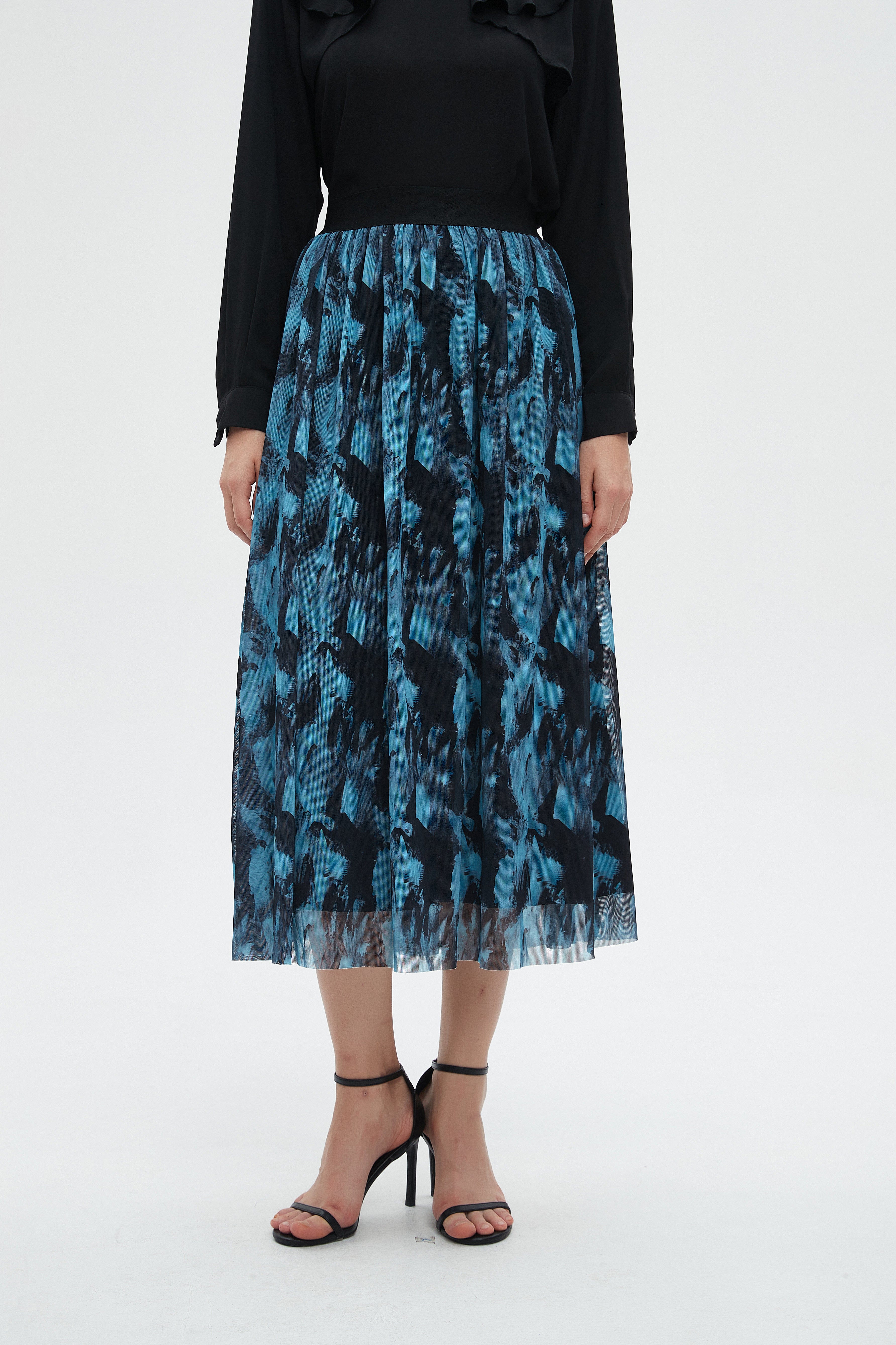 ميكا تنورة نسائية ميدي مشجرة