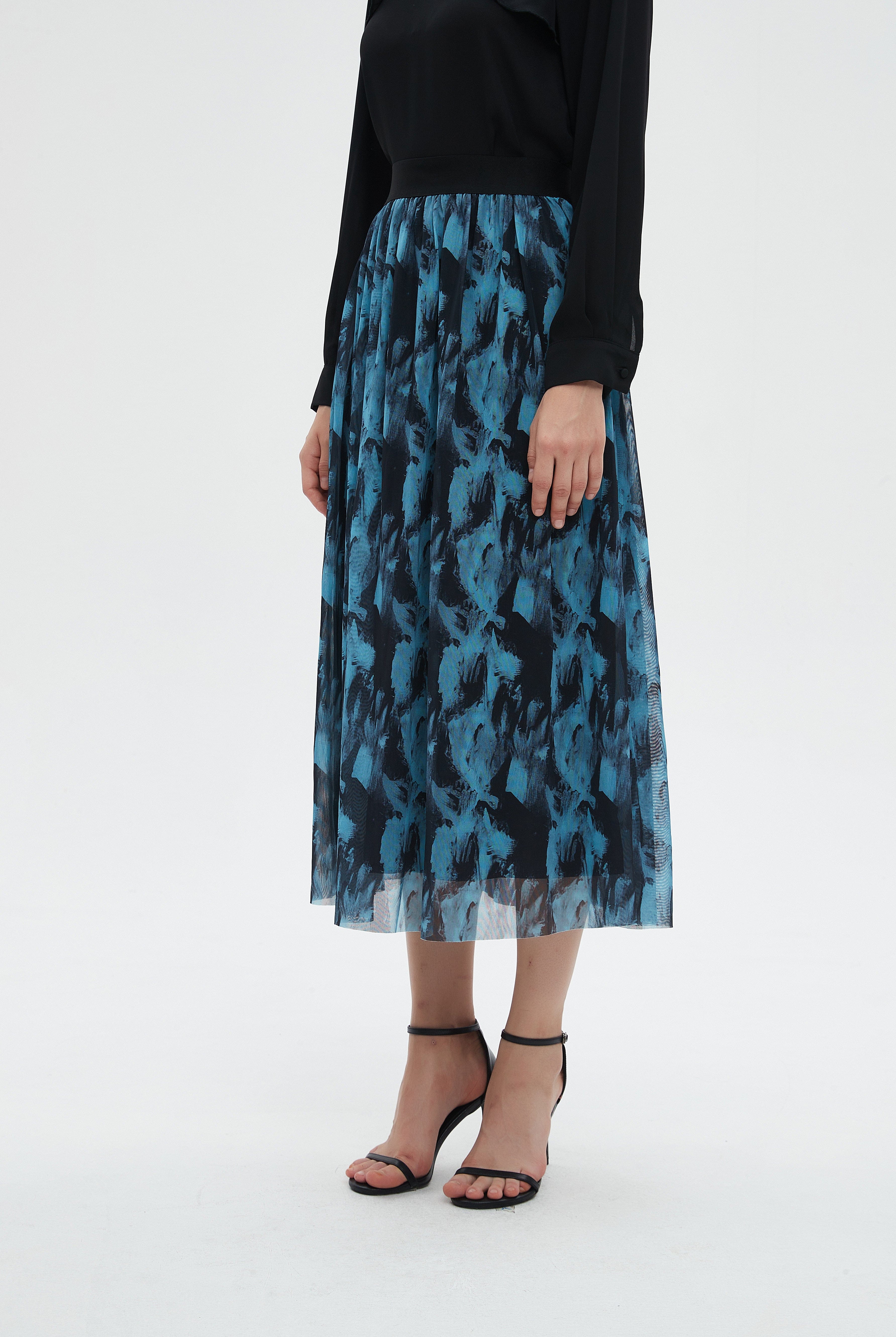 ميكا تنورة نسائية ميدي مشجرة