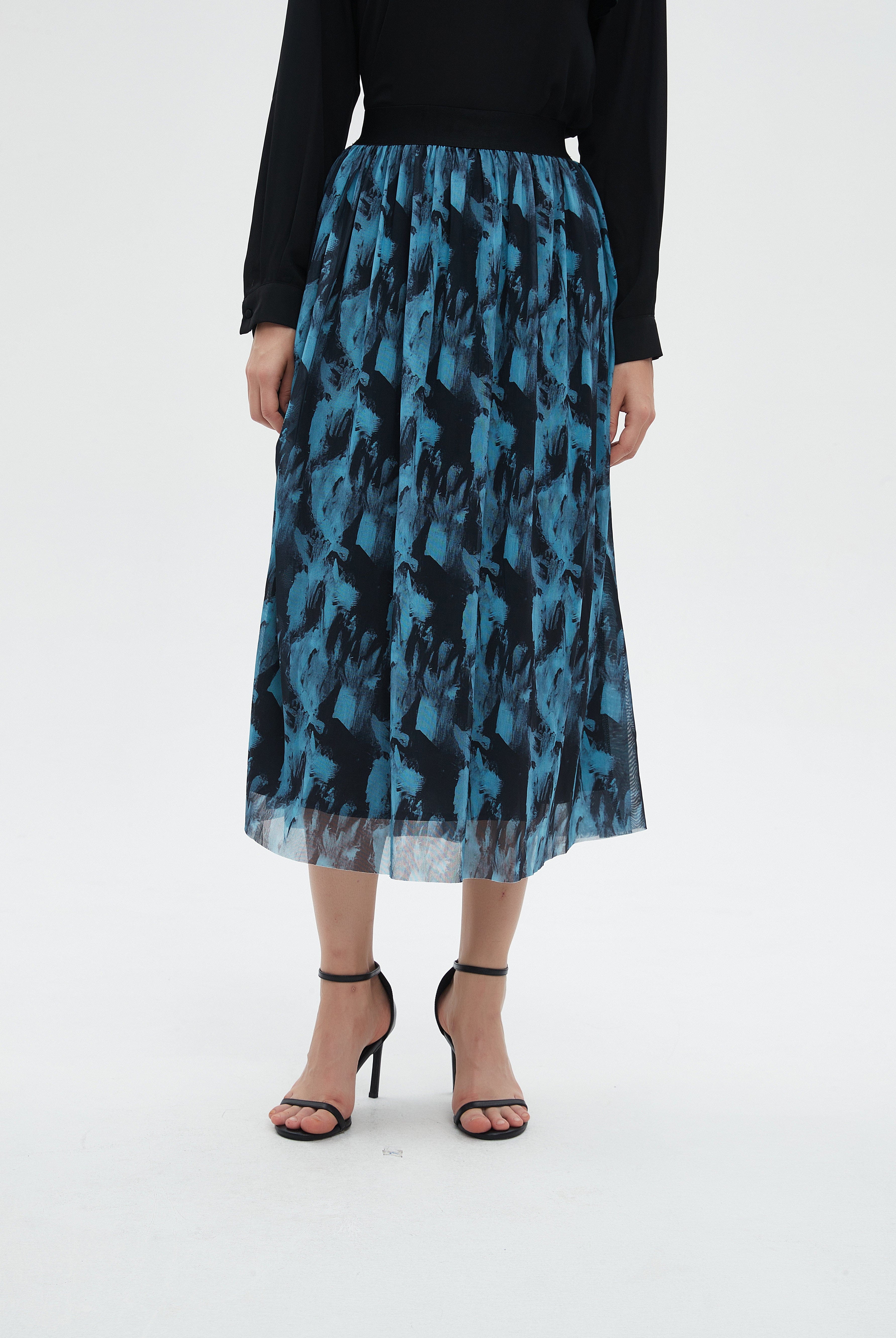 ميكا تنورة نسائية ميدي مشجرة