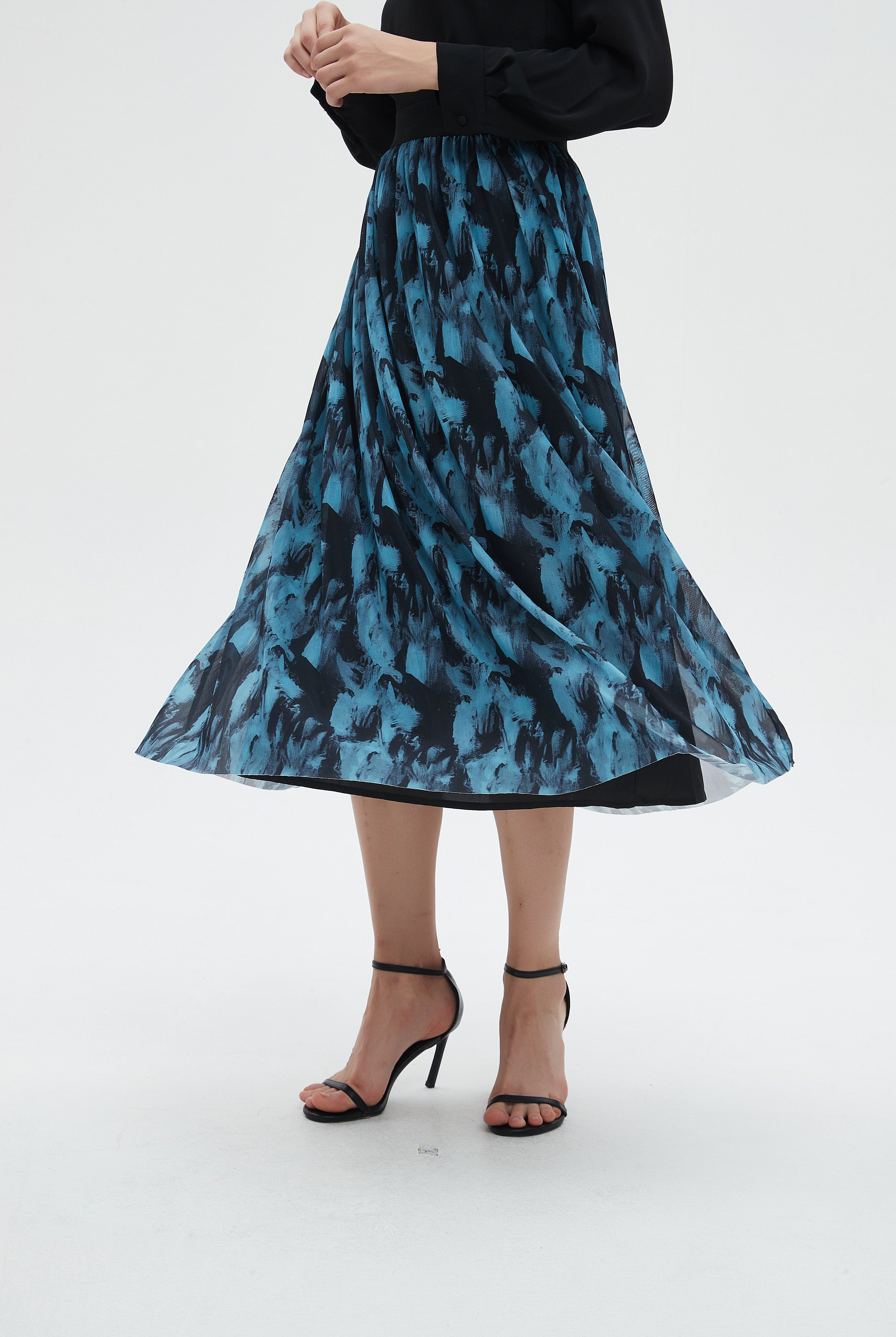 ميكا تنورة نسائية ميدي مشجرة