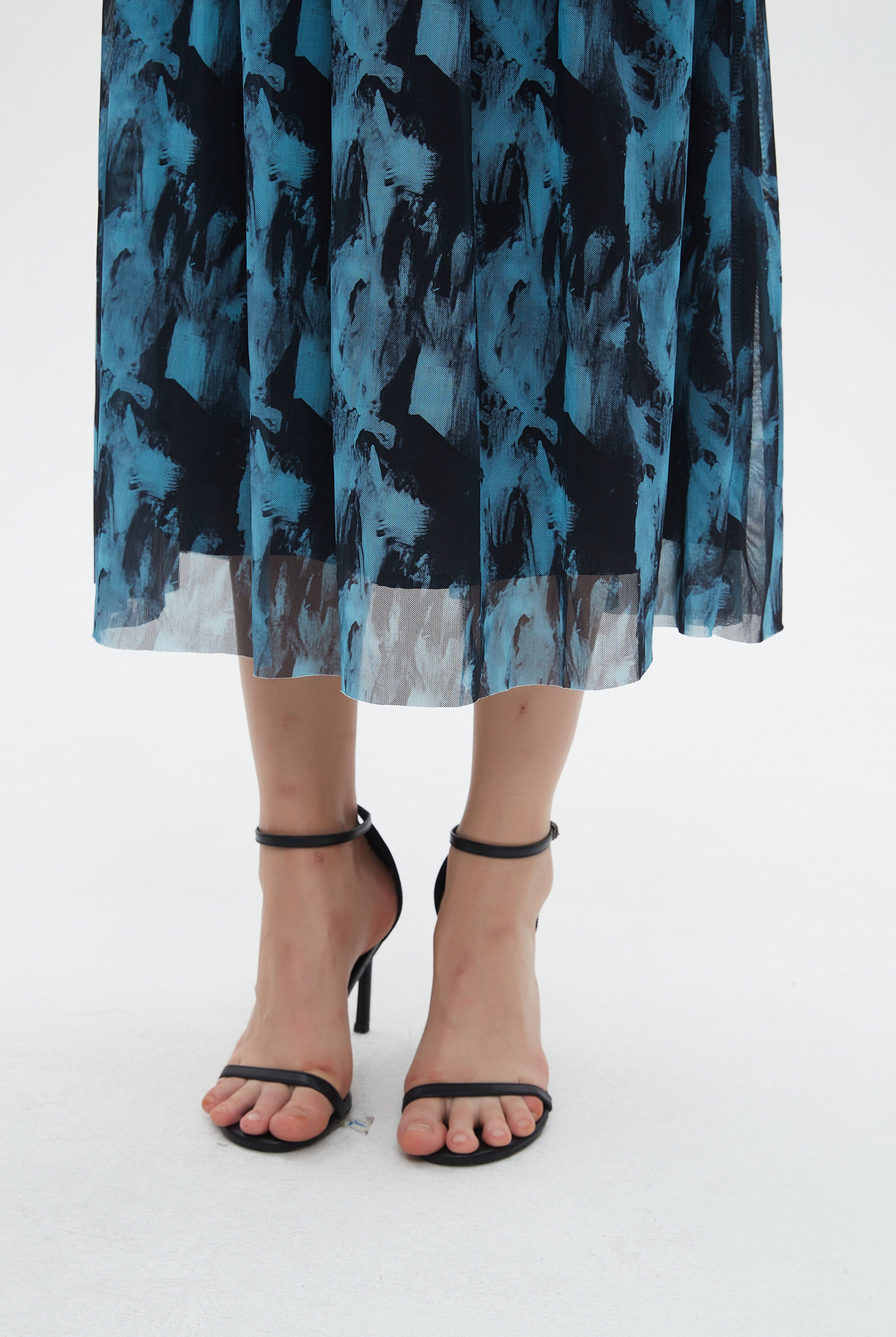 ميكا تنورة نسائية ميدي مشجرة