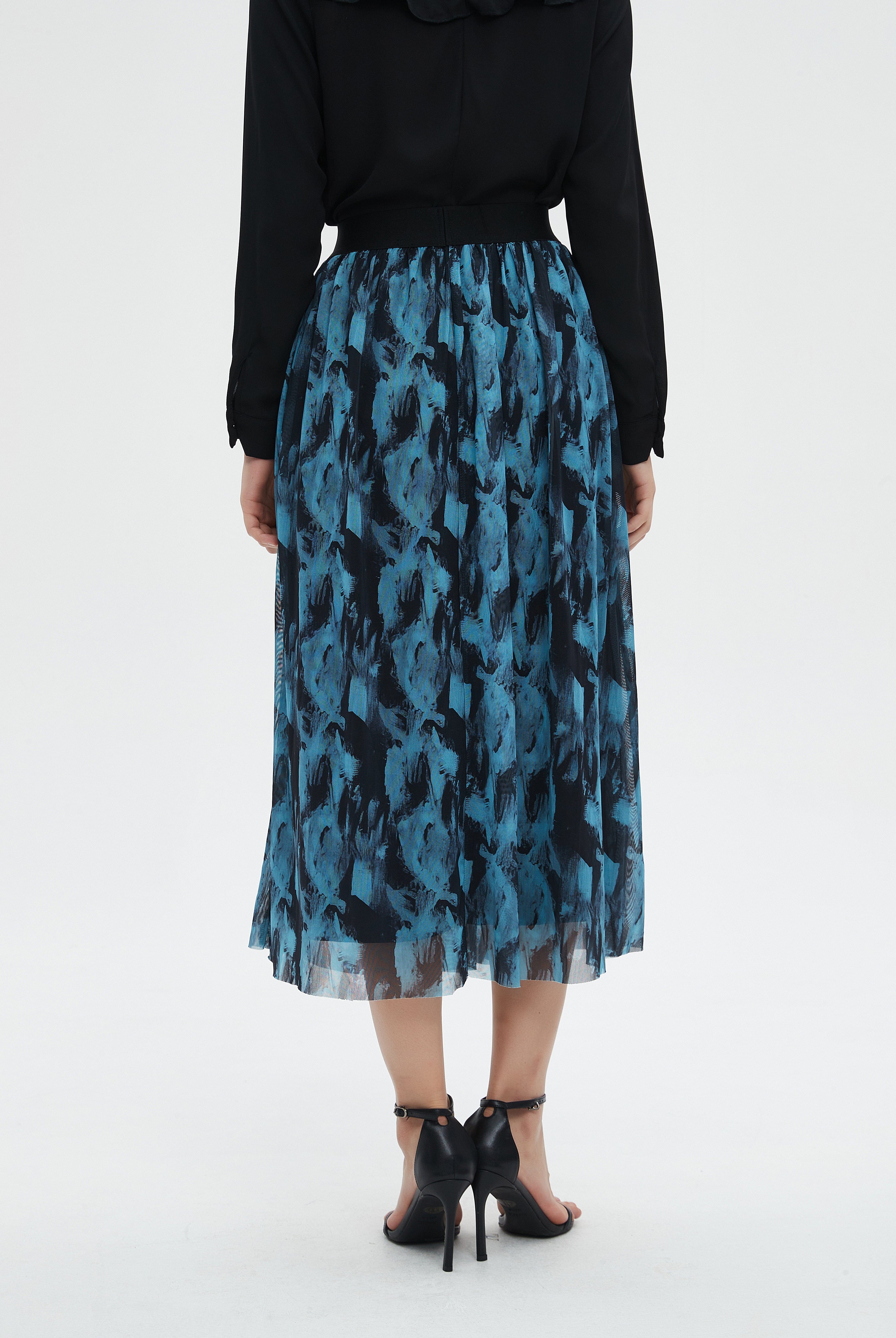 ميكا تنورة نسائية ميدي مشجرة