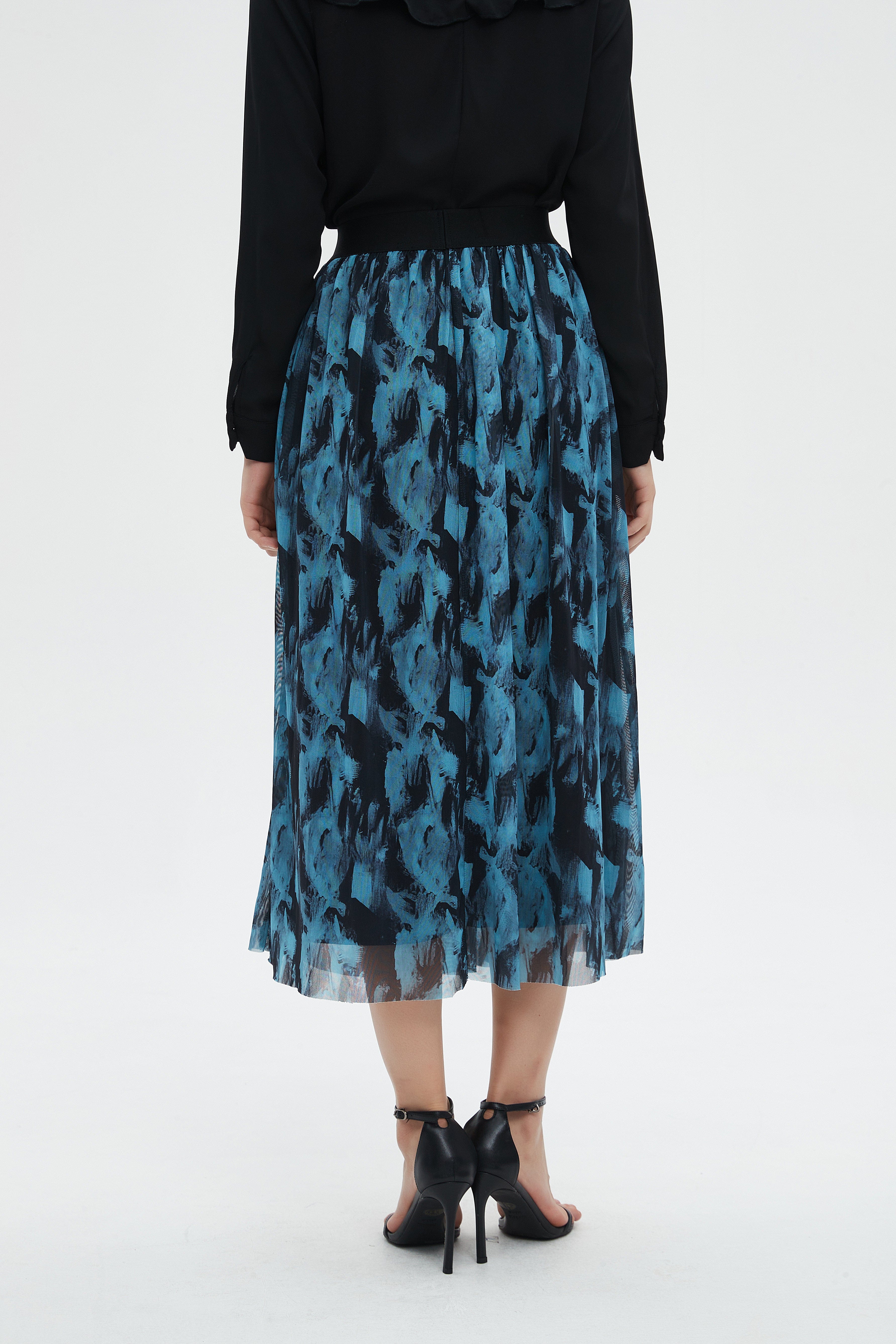 ميكا تنورة نسائية ميدي مشجرة