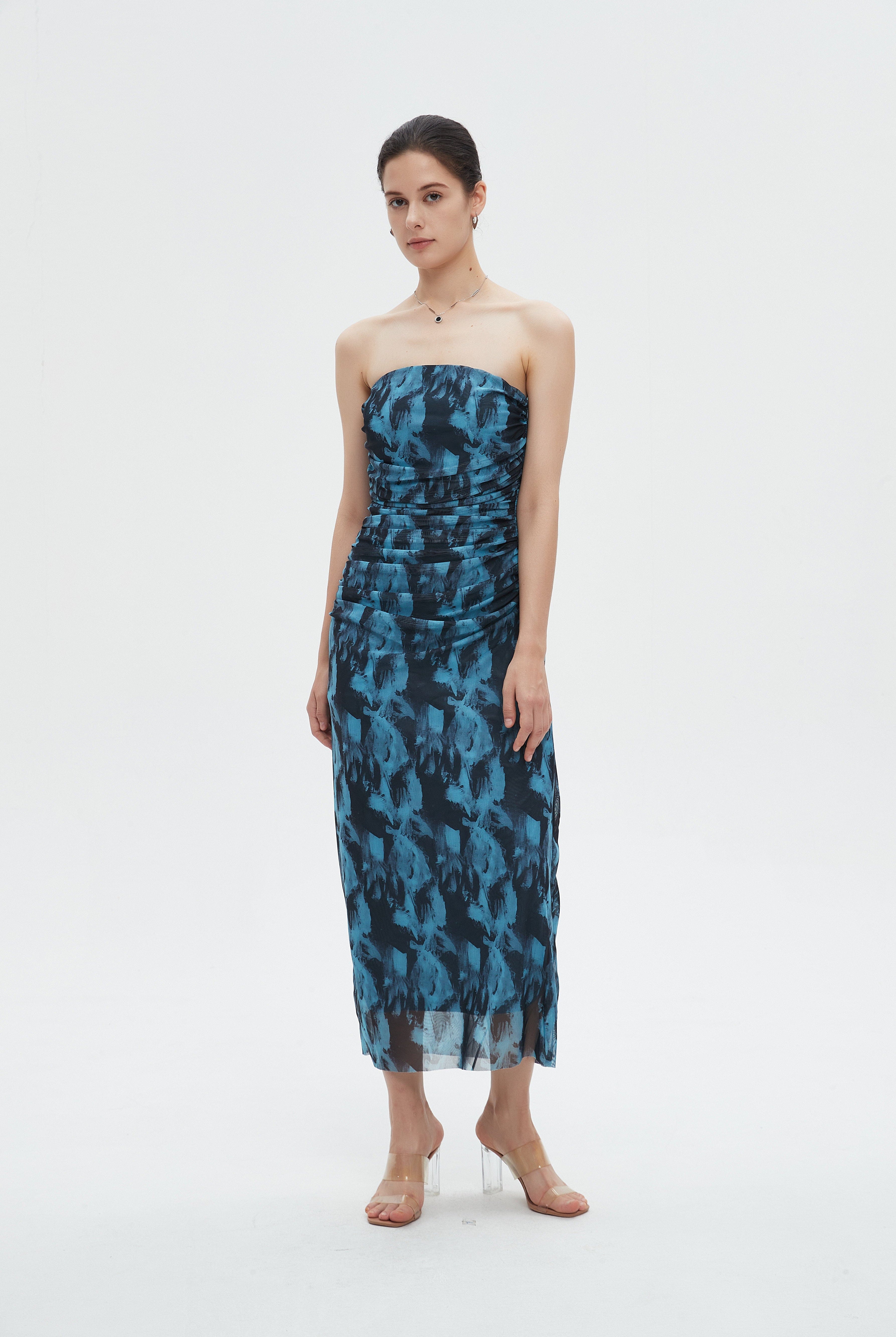 ميكا فستان نسائي ميدي مشجر كاب