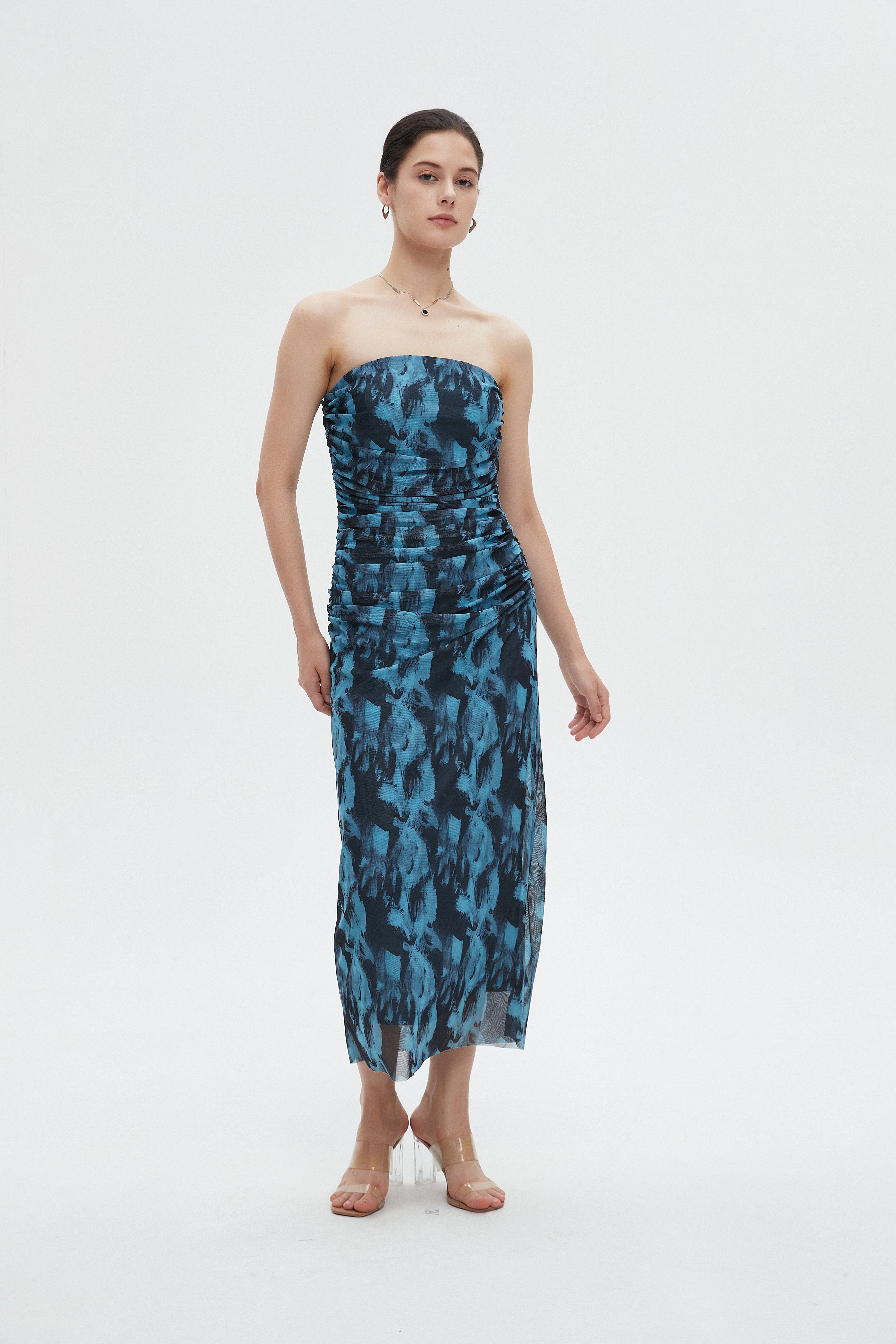 ميكا فستان نسائي ميدي مشجر كاب