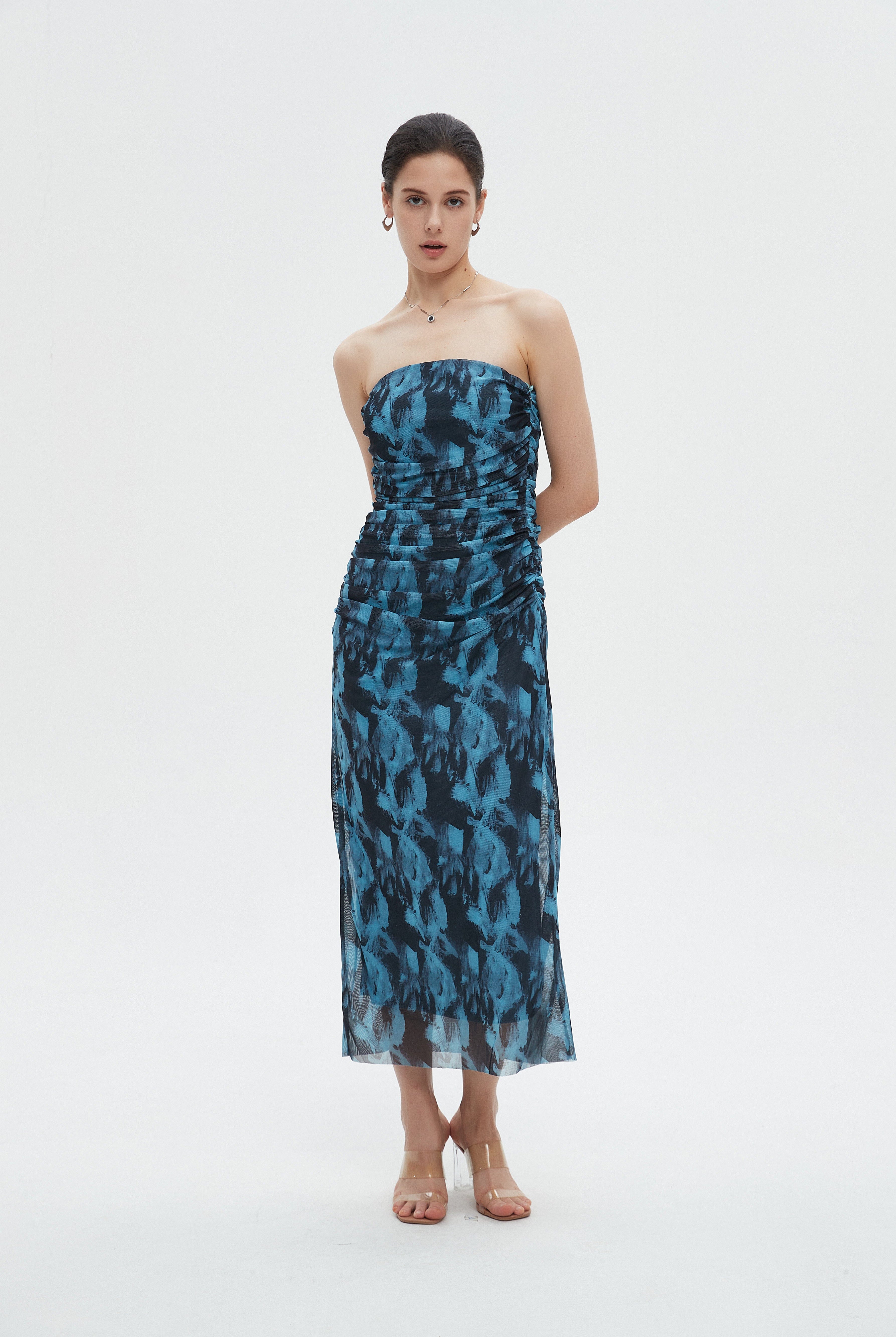 ميكا فستان نسائي ميدي مشجر كاب