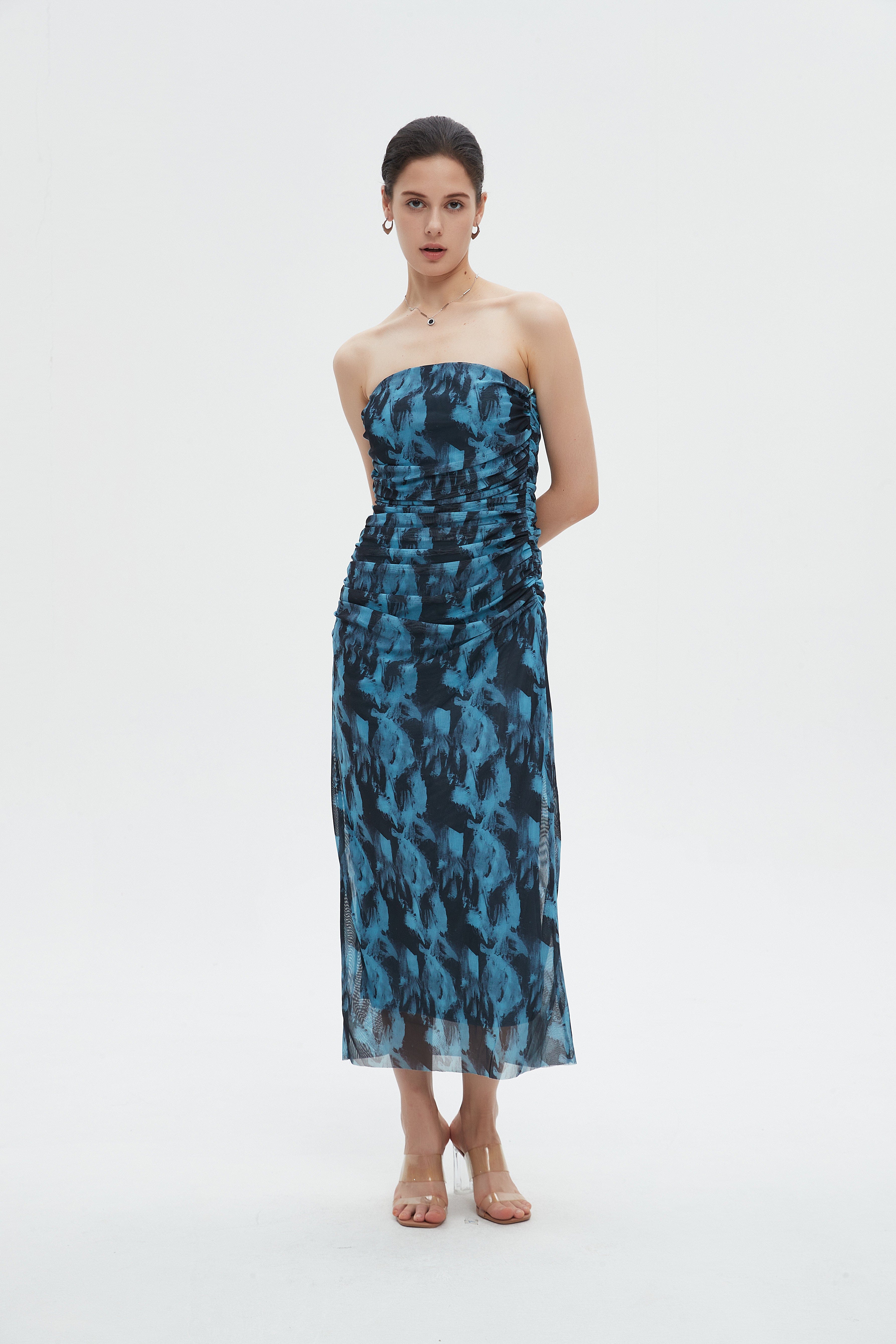 ميكا فستان نسائي ميدي مشجر كاب