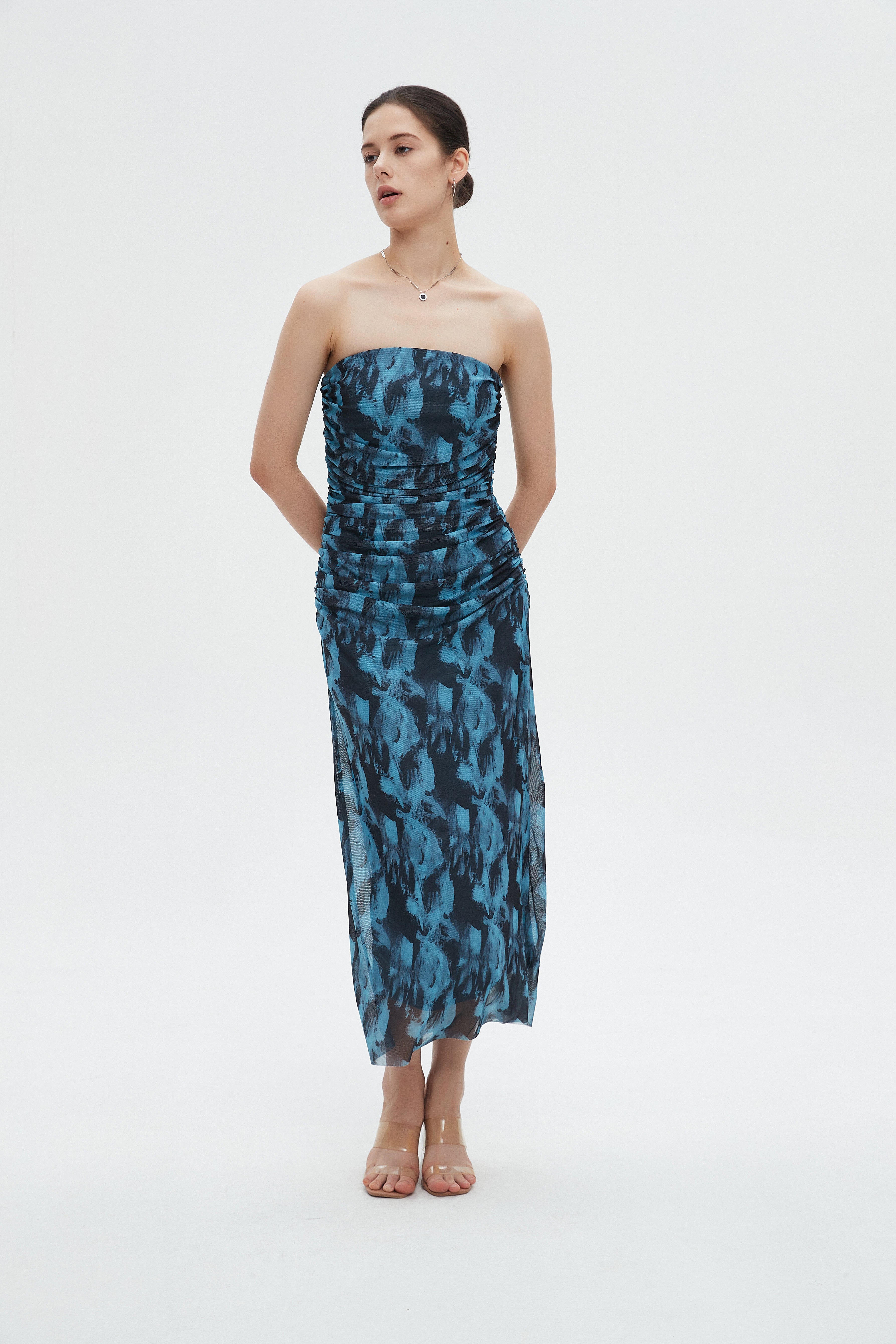 ميكا فستان نسائي ميدي مشجر كاب