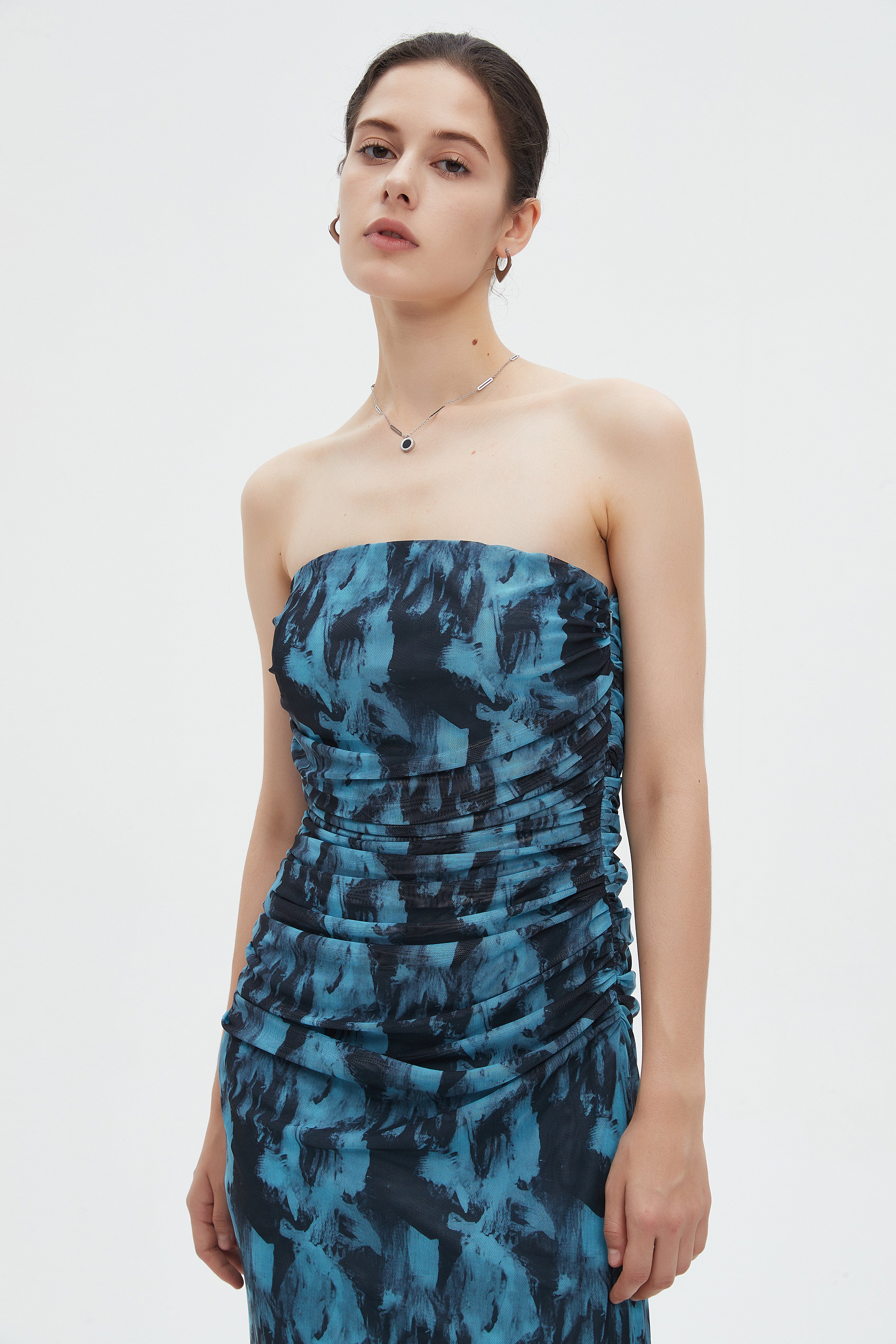 ميكا فستان نسائي ميدي مشجر كاب