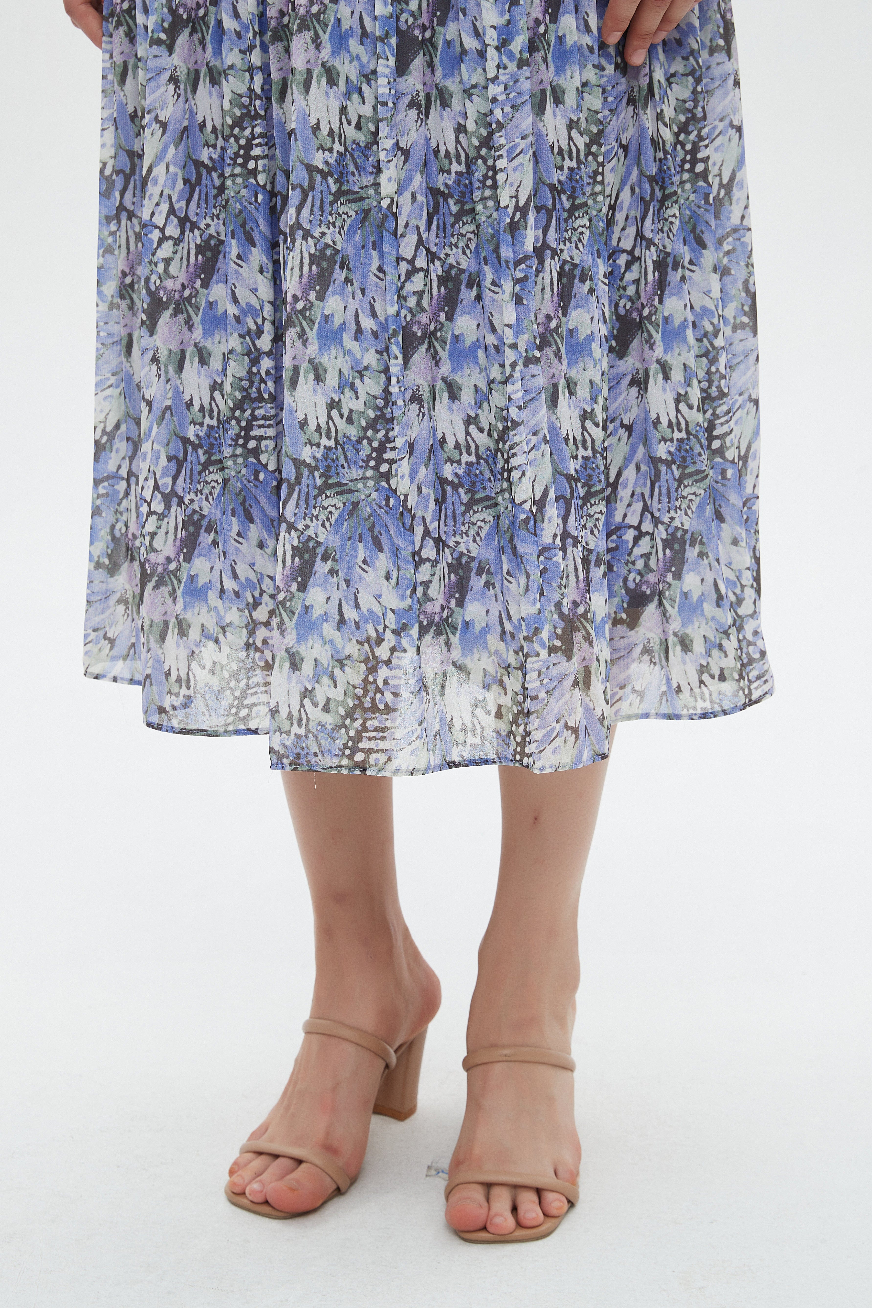 ميكا تنورة نسائية ميدي منقوشة