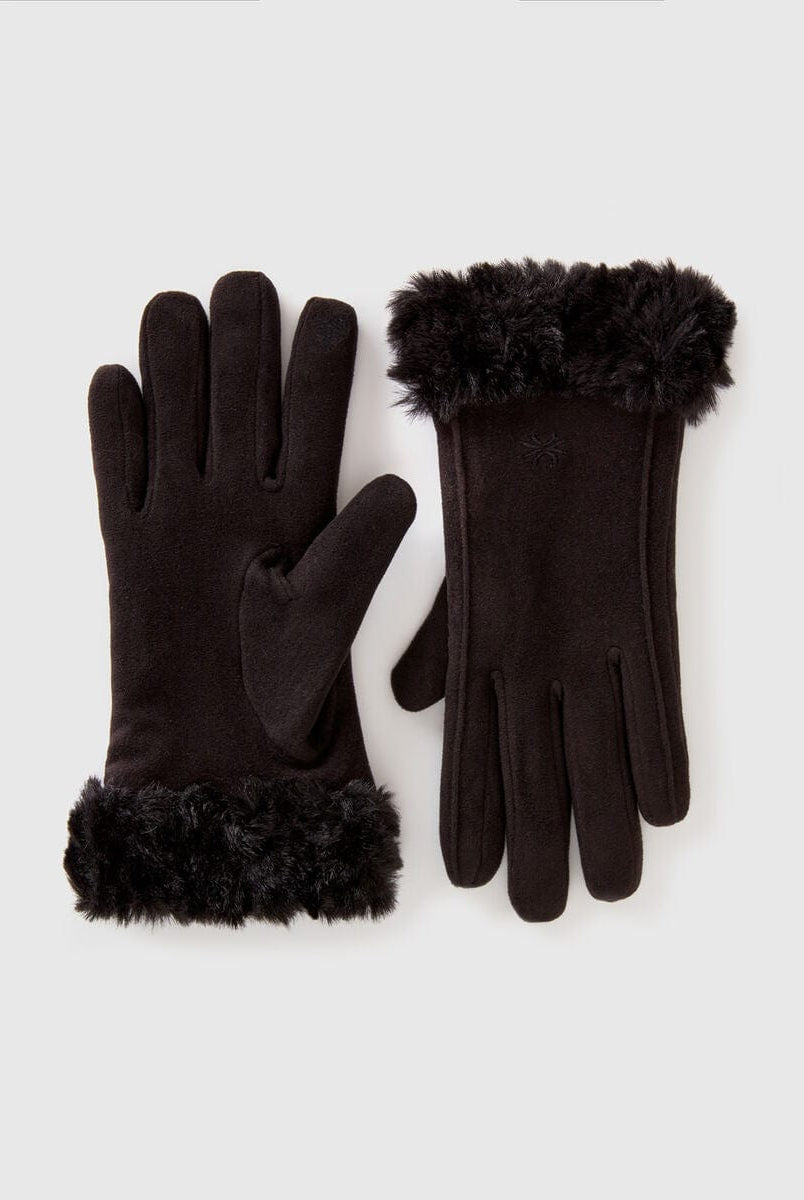 يونايتد كولورز اوف بينيتون قفازات ذات فرو