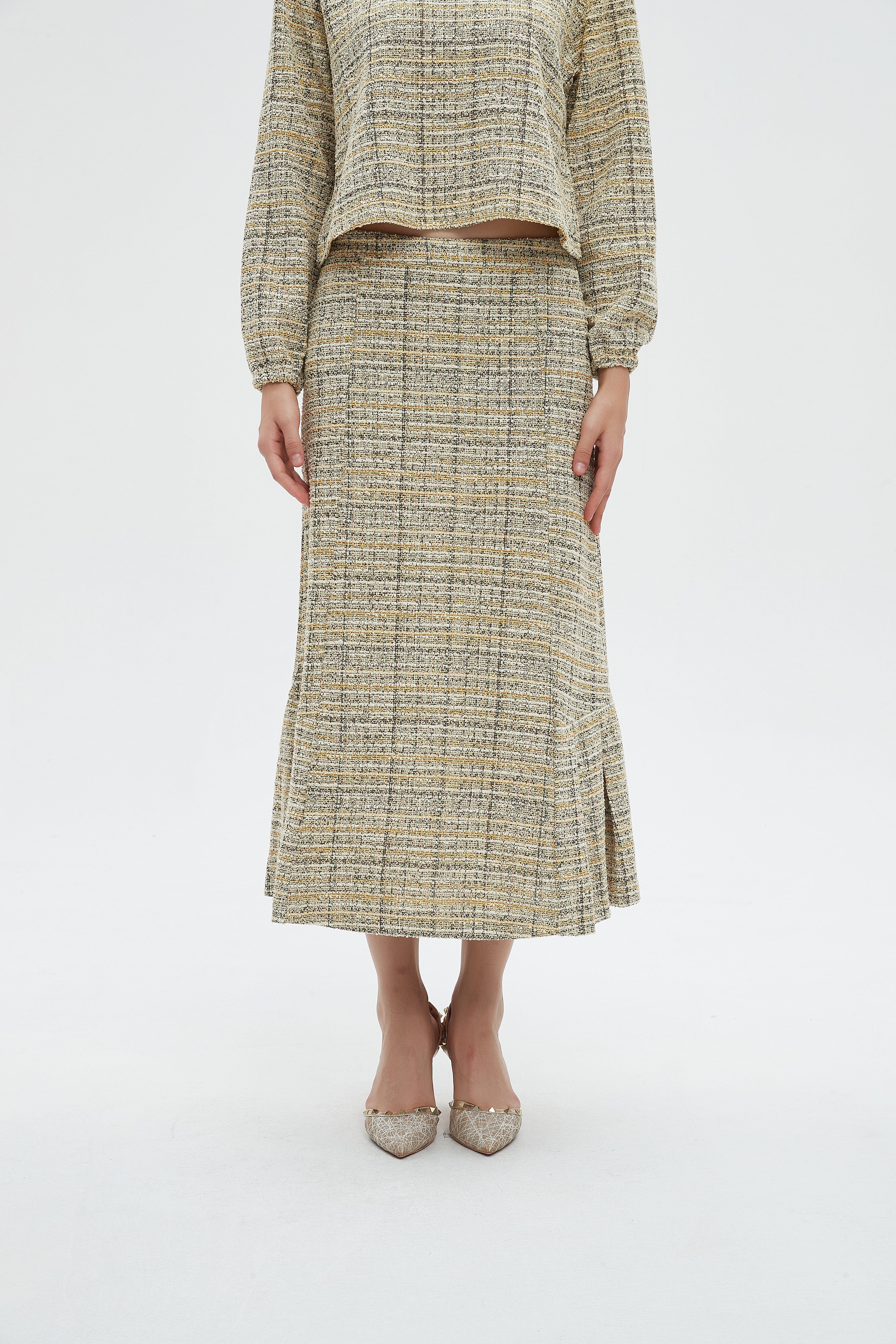 ميكا تنورة نسائية ميدي كاروهات