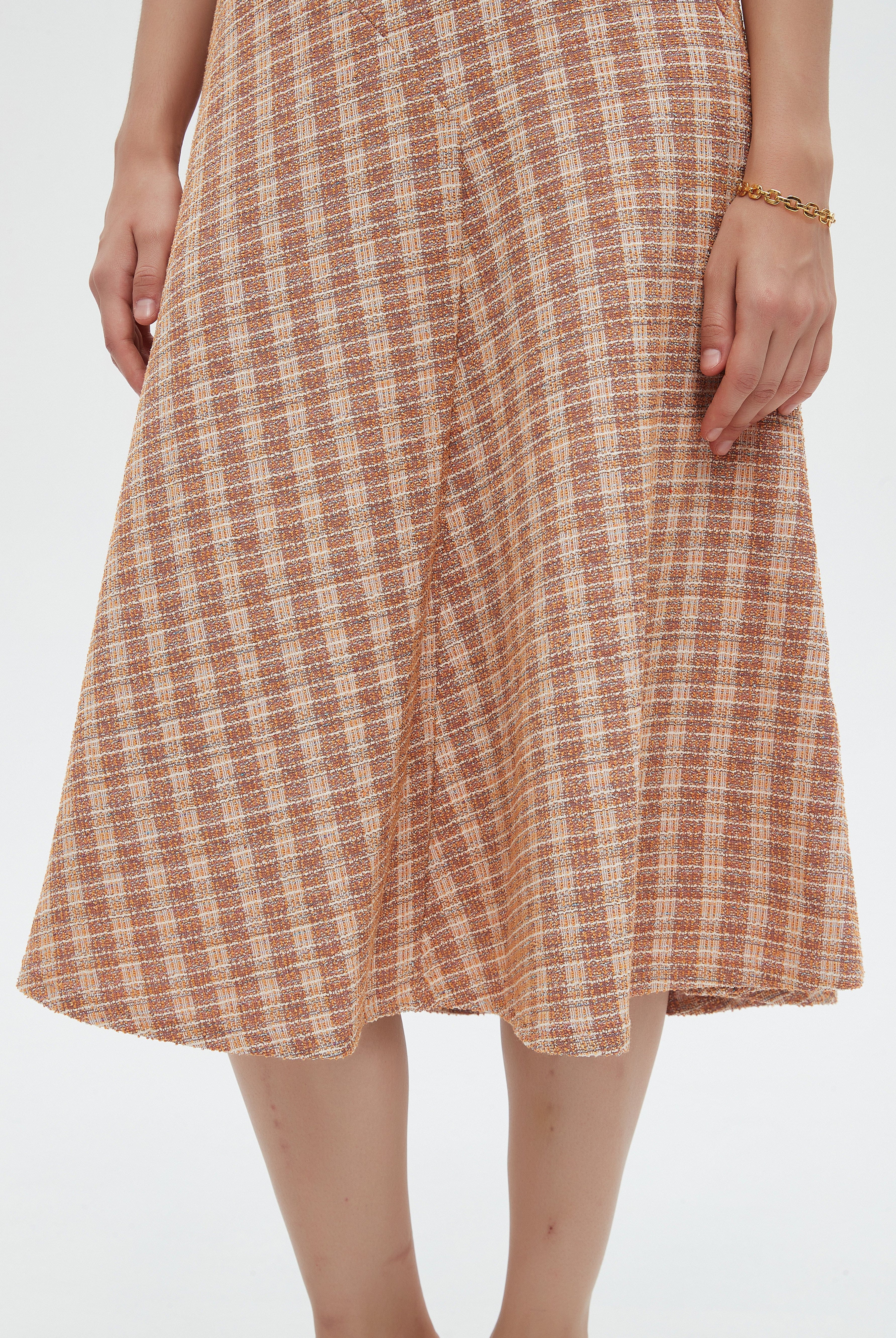 ميكا فستان نسائي ميدي نص كم مخطط