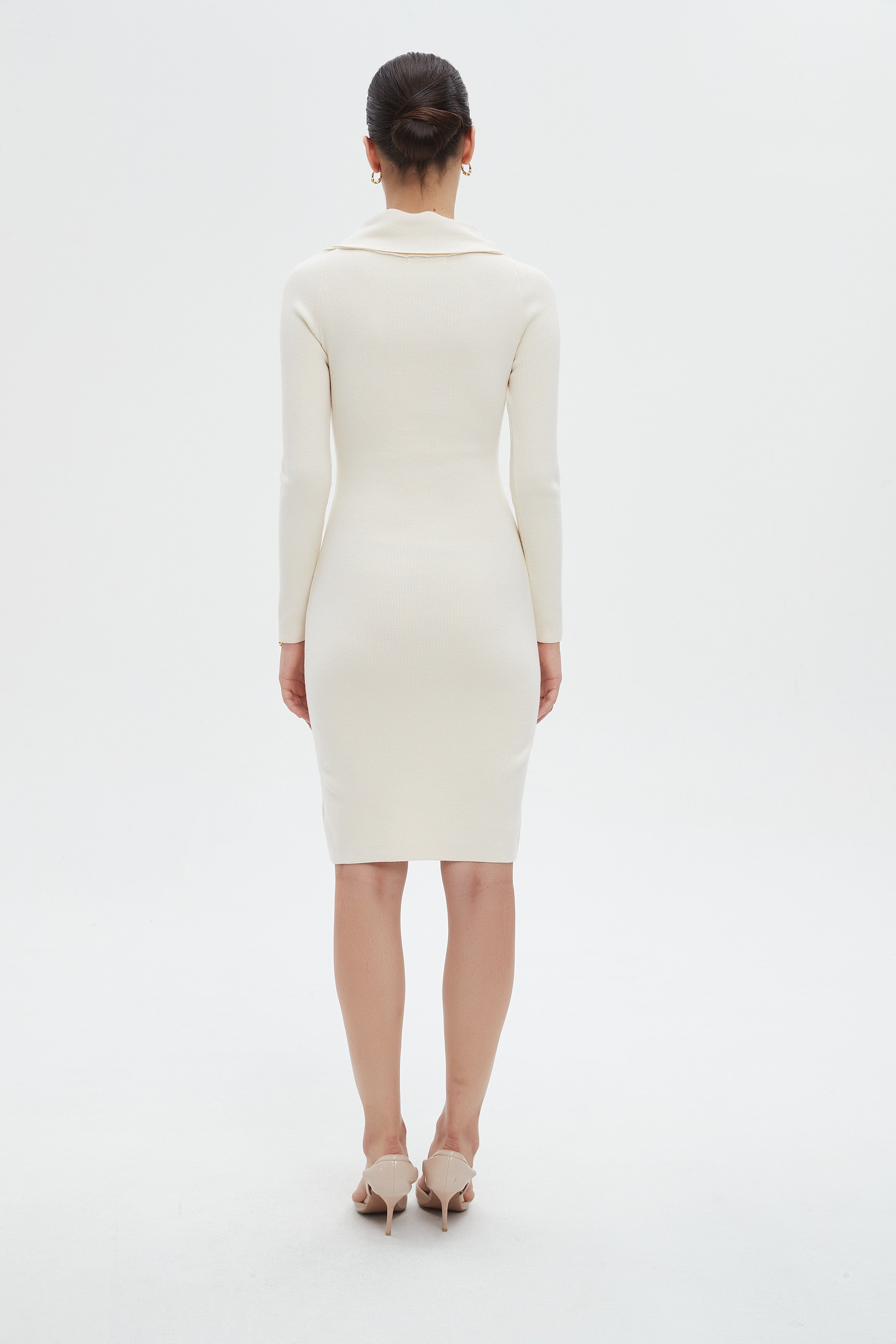 ميكا فستان نسائي ميدي بقصة لف وكم طويل