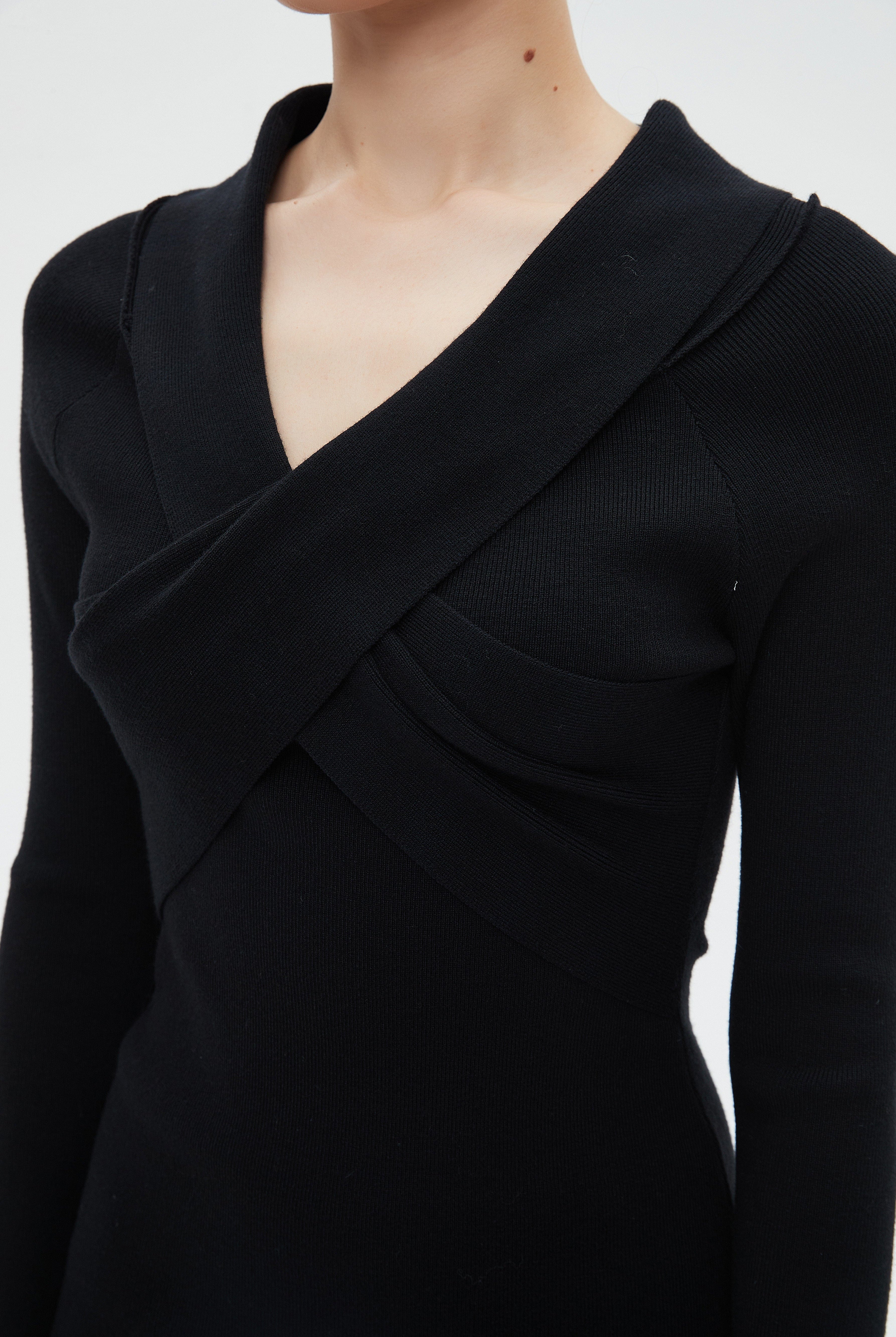 ميكا فستان نسائي ميدي بقصة لف وكم طويل