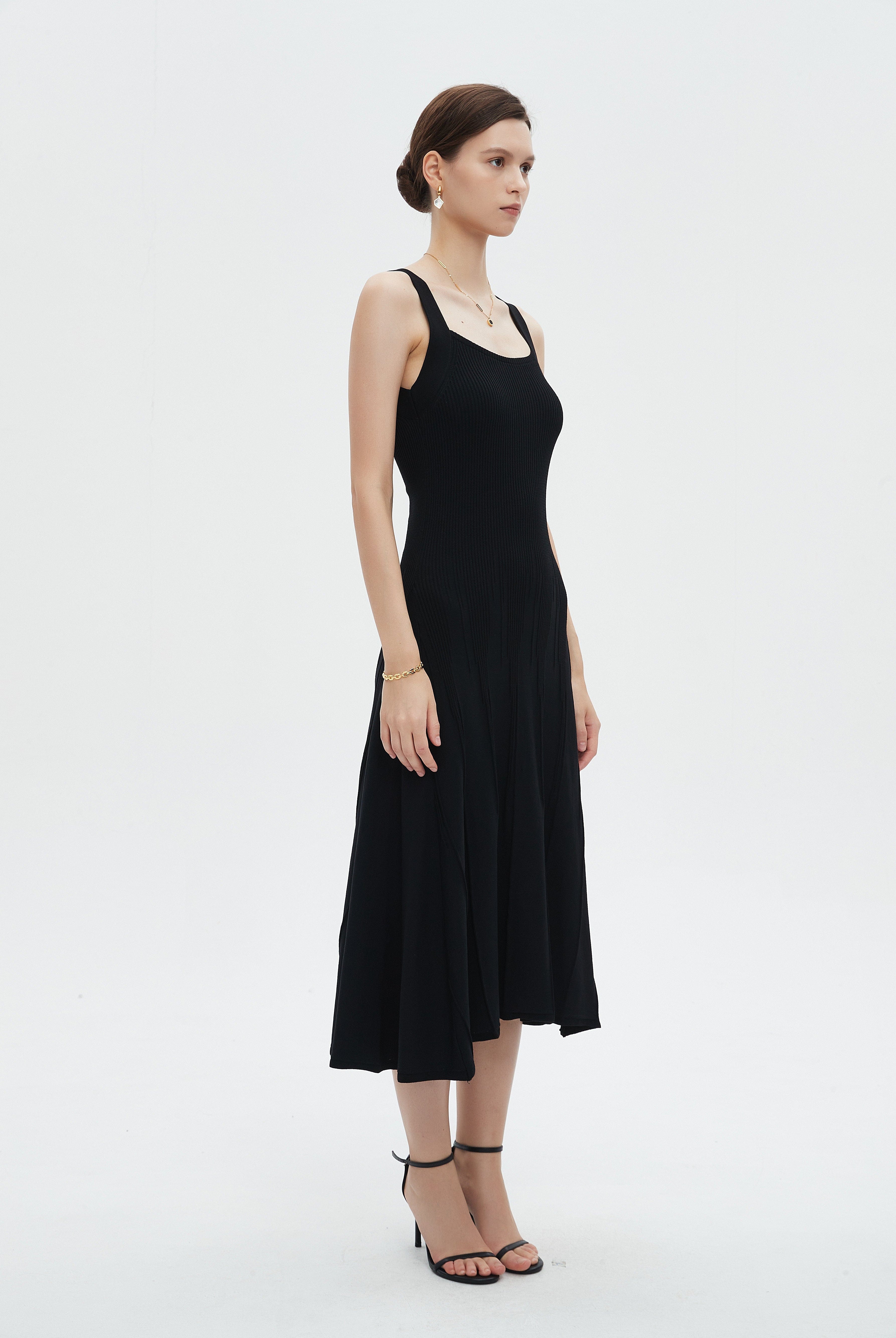 ميكا فستان ميدي ميدى حمالات سادة