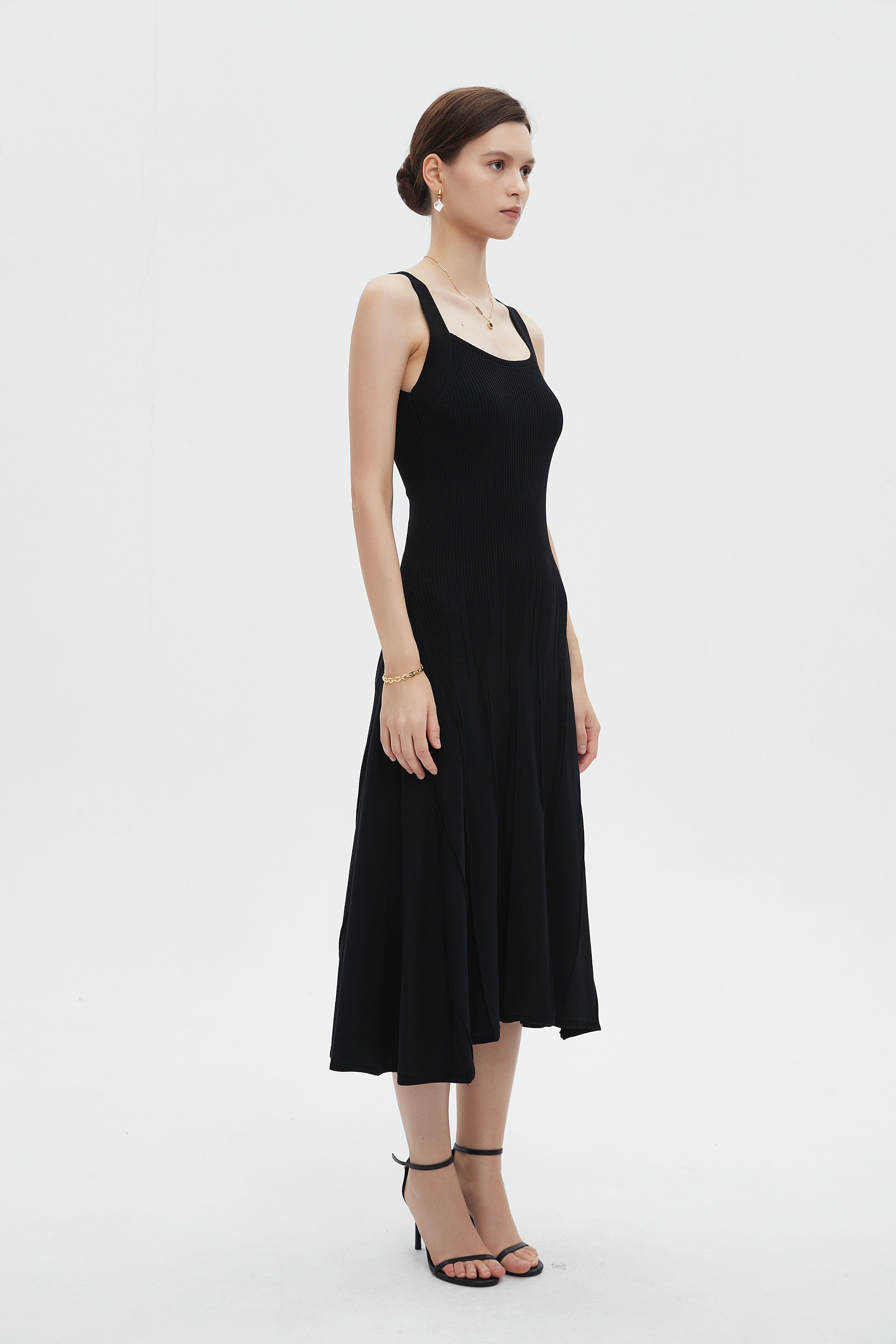 ميكا فستان ميدي ميدى حمالات سادة