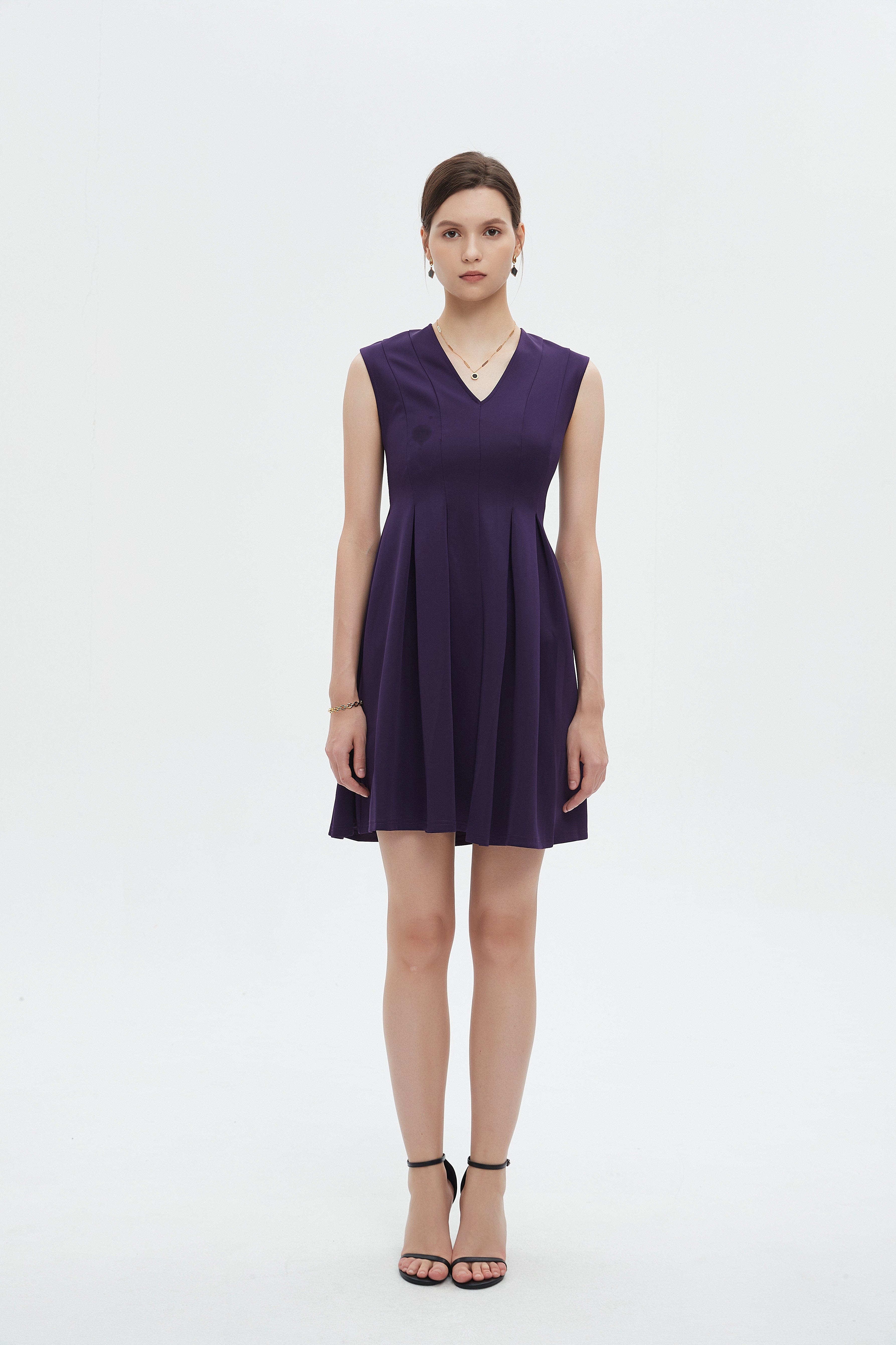 ميكا فستان ميني نسائي كات سادة بقصة كشكش