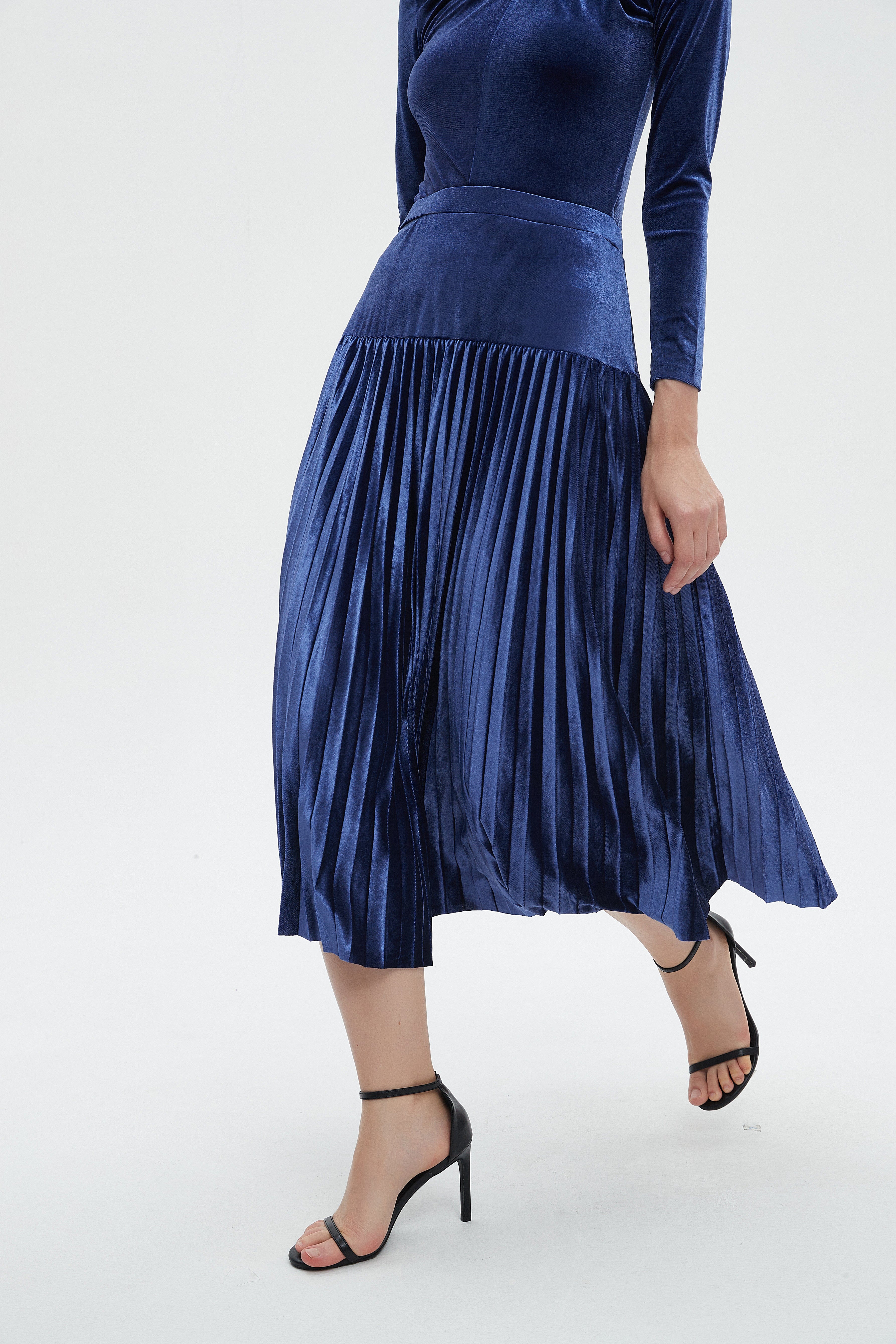 ميكا تنورة نسائية ميدي شتوية بقصة كشكش