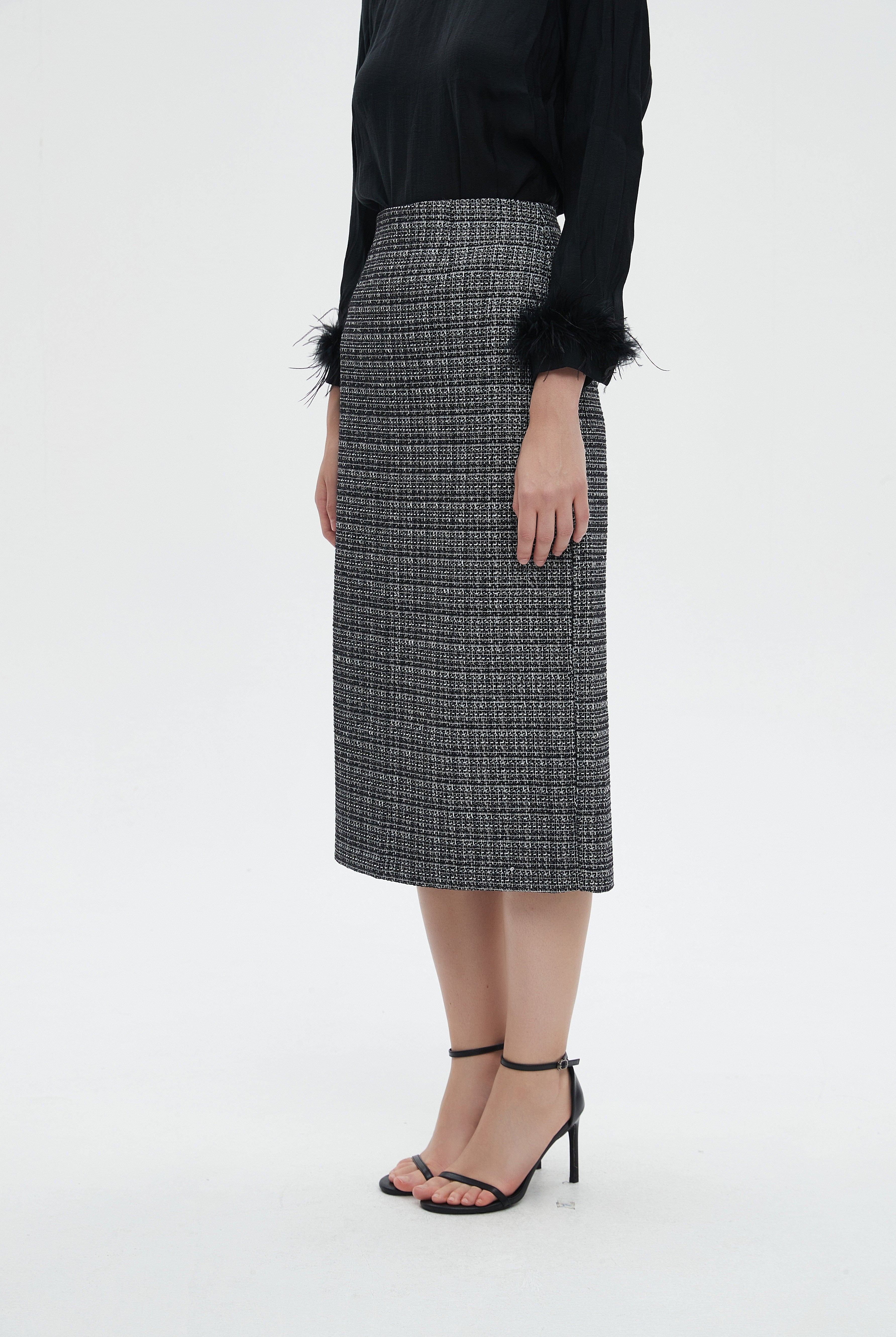 ميكا تنورة نسائية ميدي مخططة