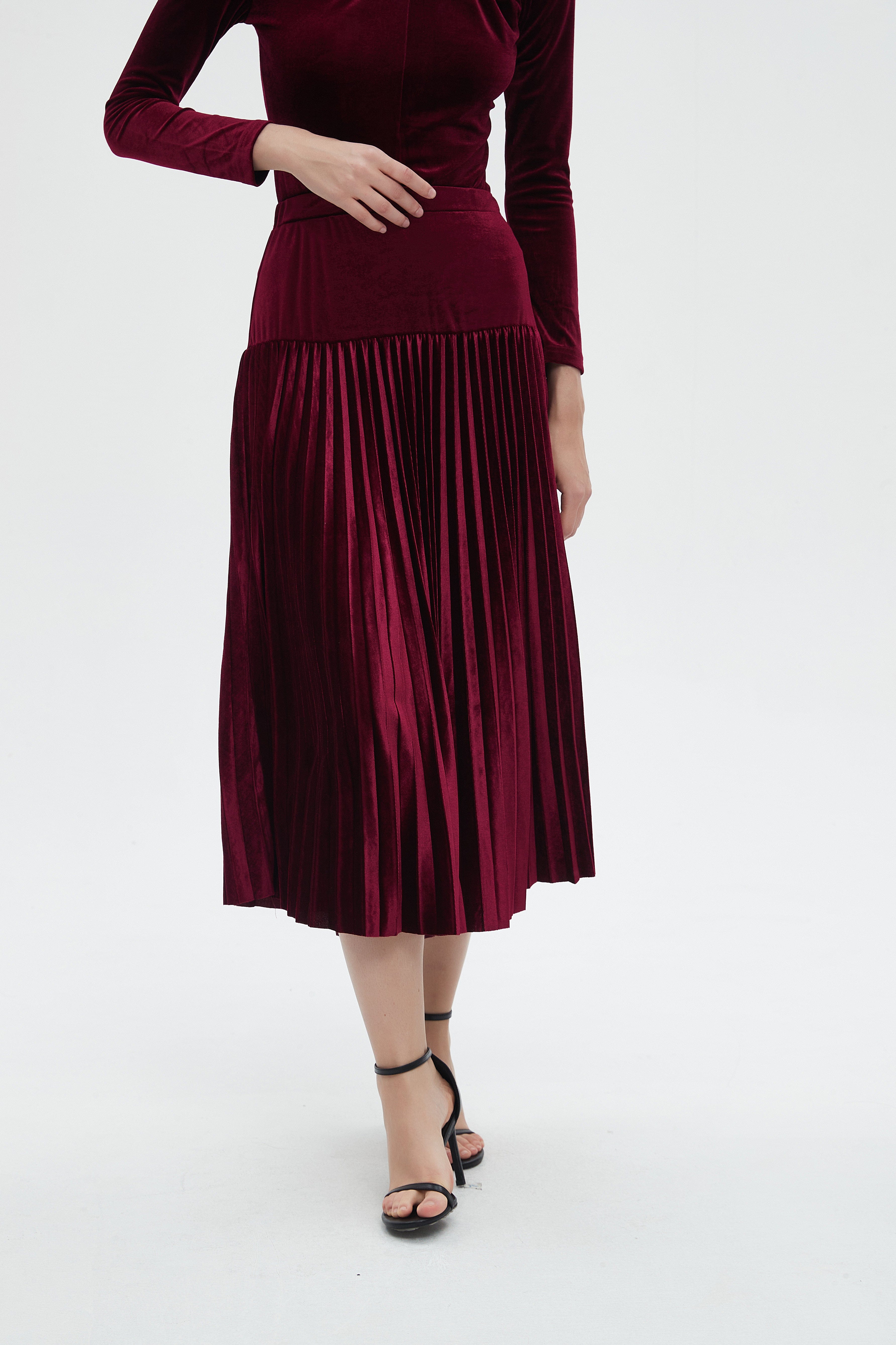 ميكا تنورة نسائية ميدي شتوية بقصة كشكش