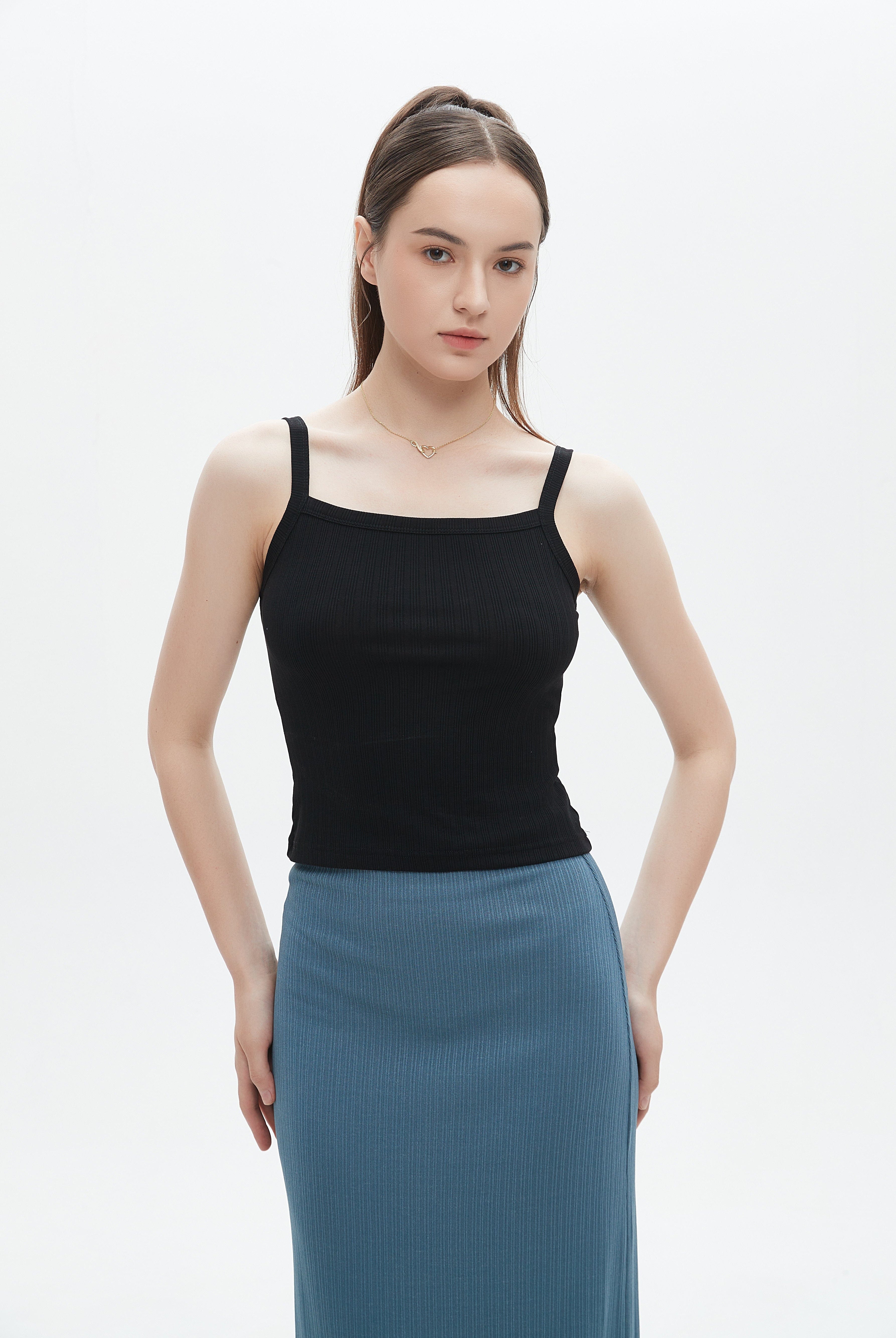 ميكا توب تانك سادة مضلع بحمالات