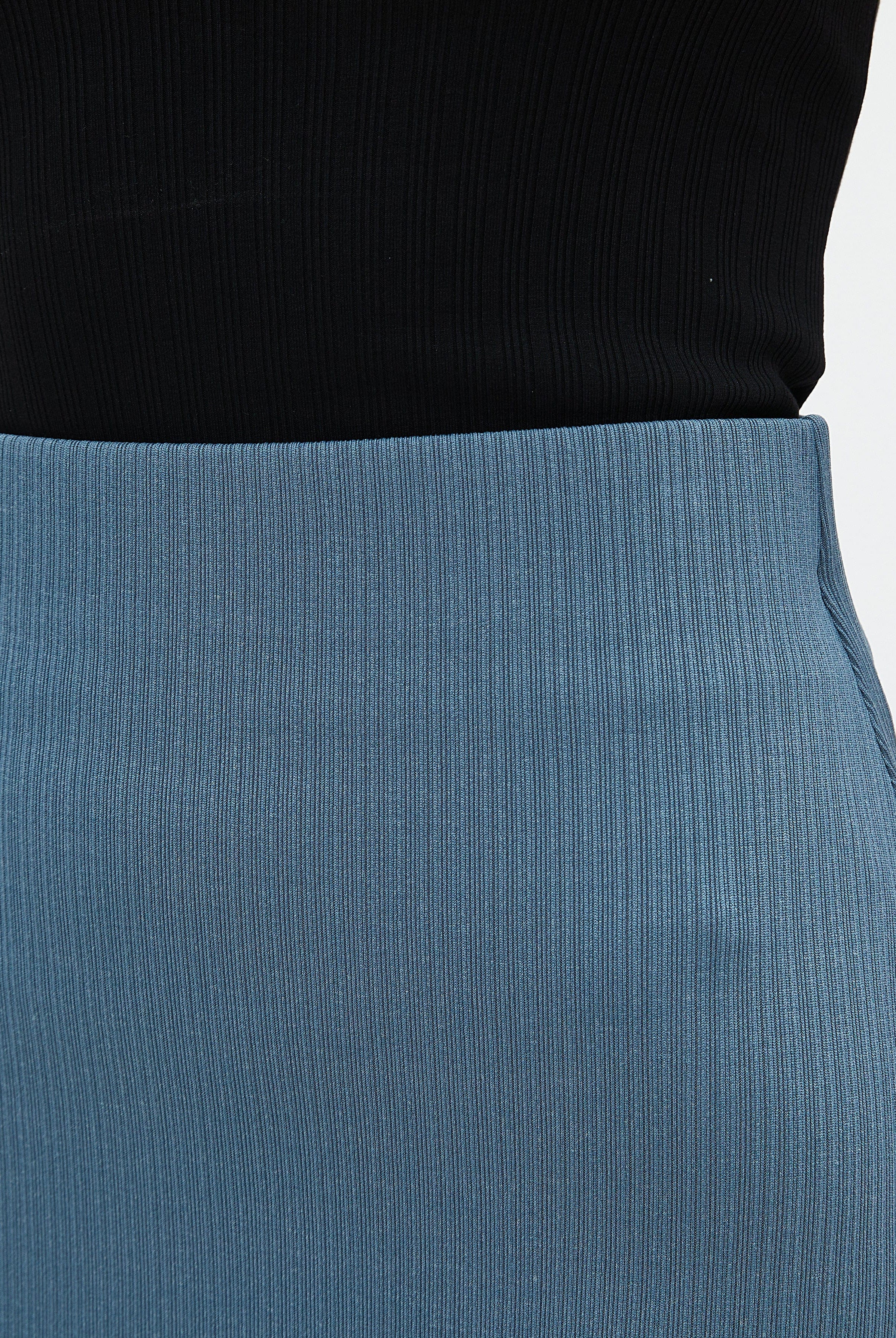 ميكا تنورة طويلة سادة بخصر مرتفع