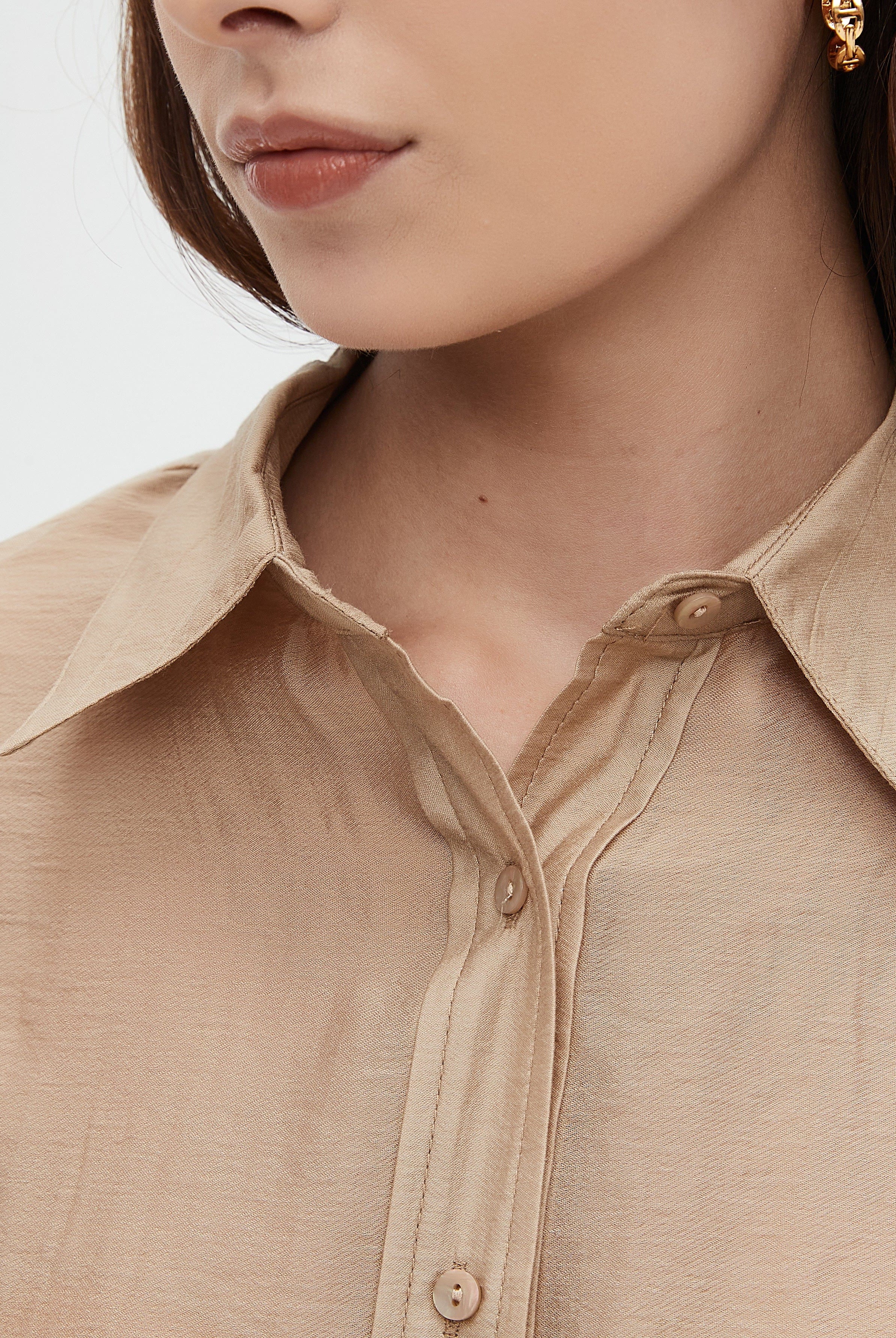 نتشي بلوزة نسائي بكم ساده وازرار اماميه