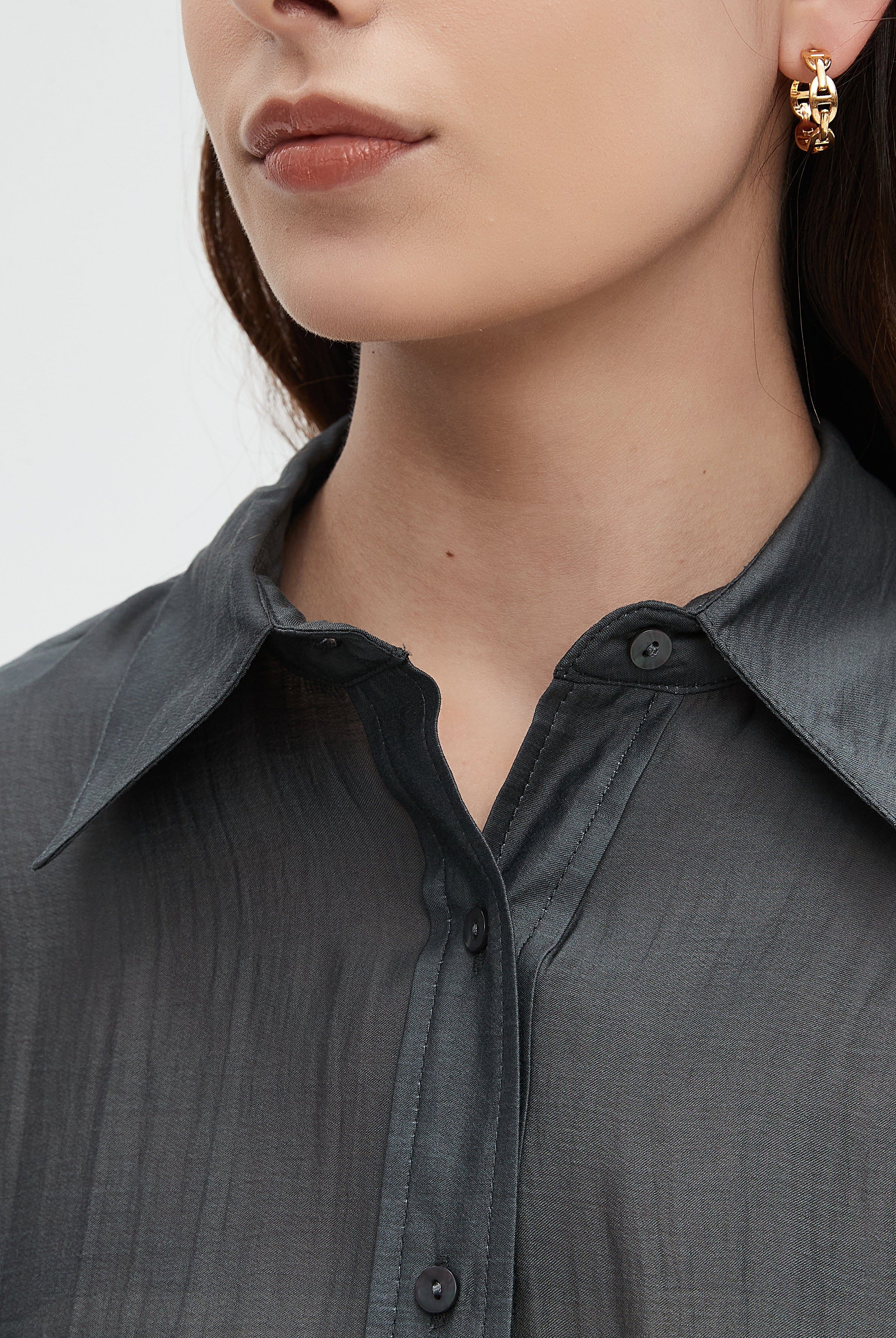 نتشي بلوزة نسائي بكم ساده وازرار اماميه