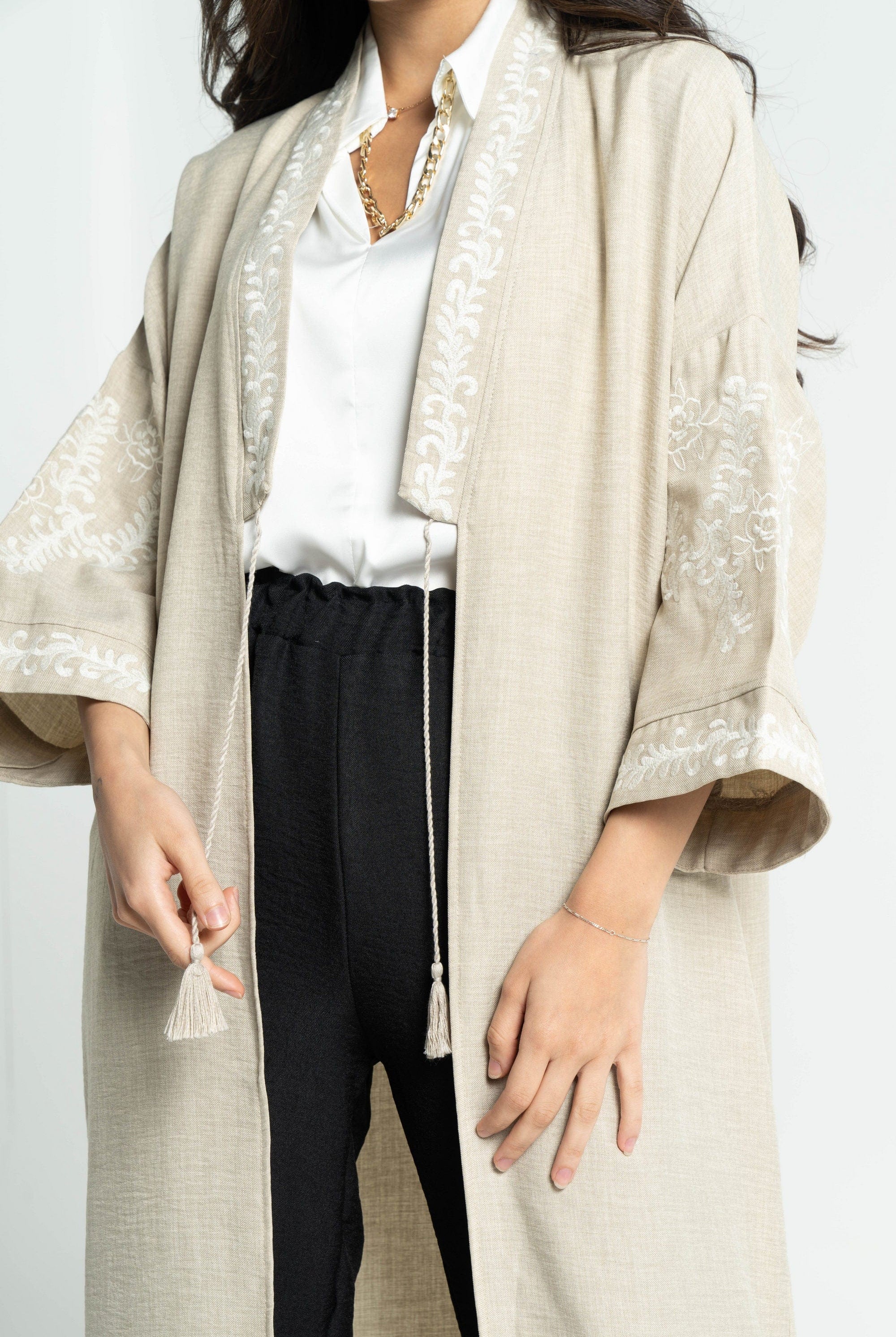 ببل فاشن كارديجان نسائي طويل 3/4 كم مشغول