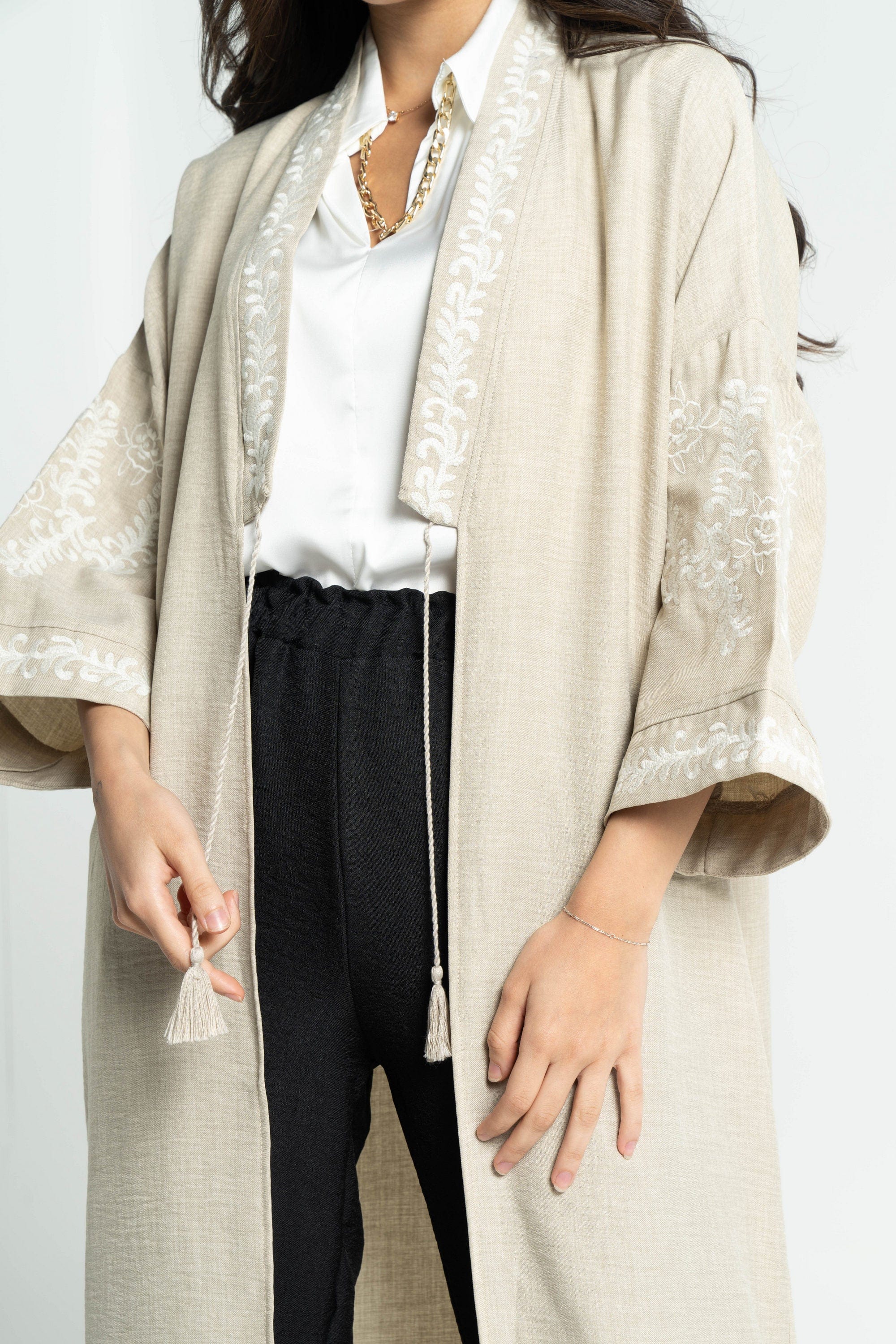 ببل فاشن كارديجان نسائي طويل 3/4 كم مشغول