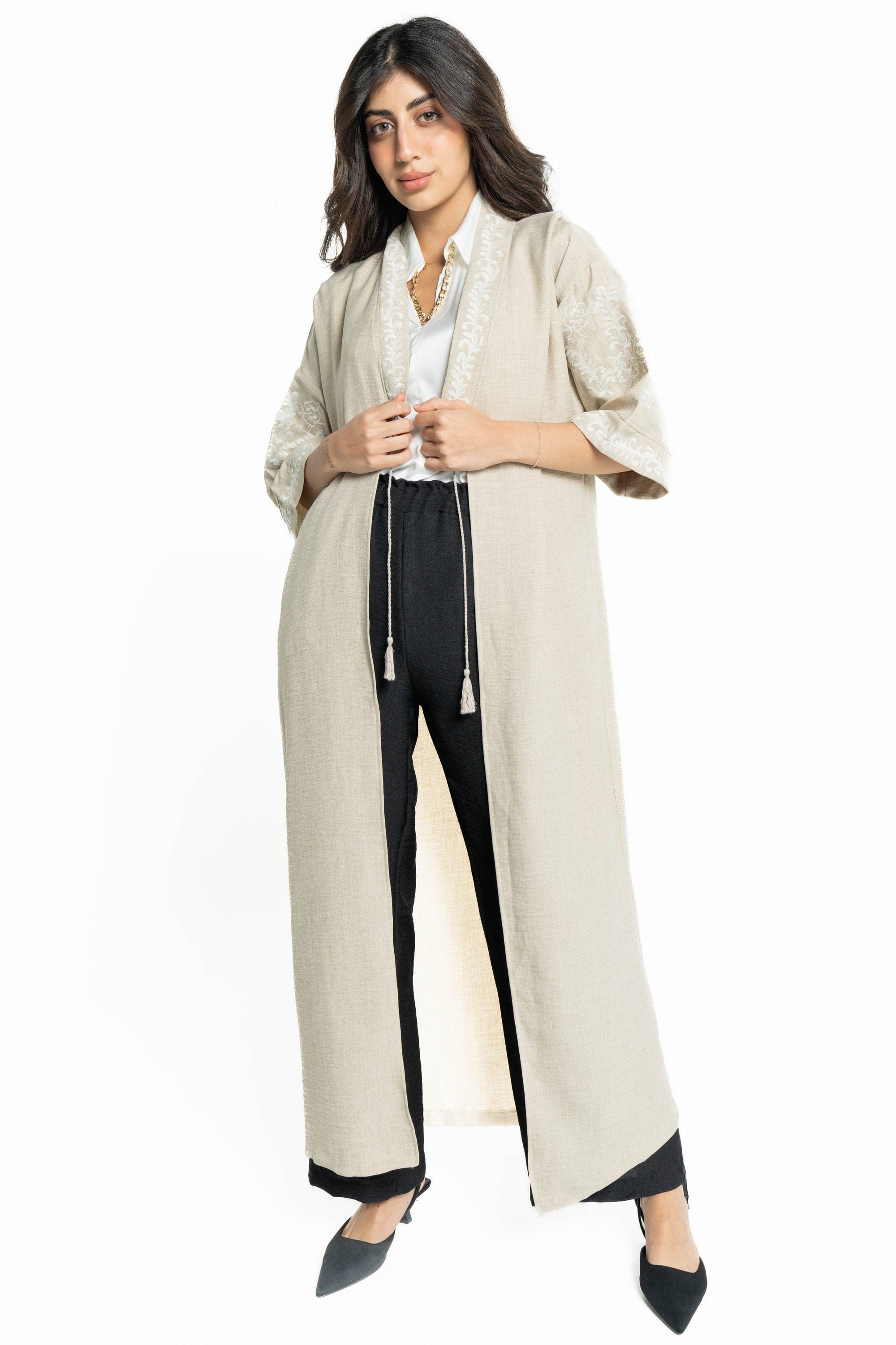 ببل فاشن كارديجان نسائي طويل 3/4 كم مشغول